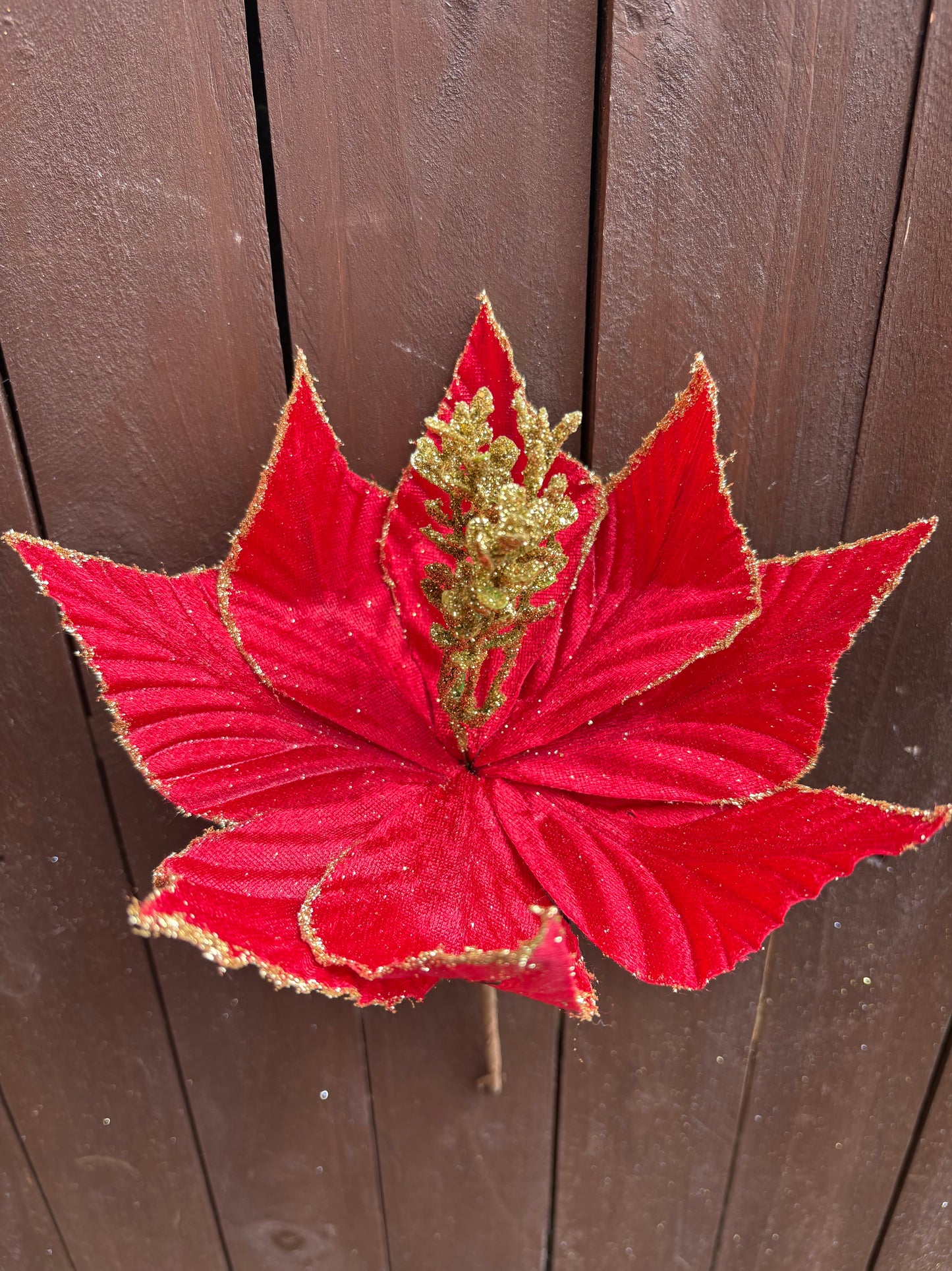 25cm SINGLE POINSETTIA RED