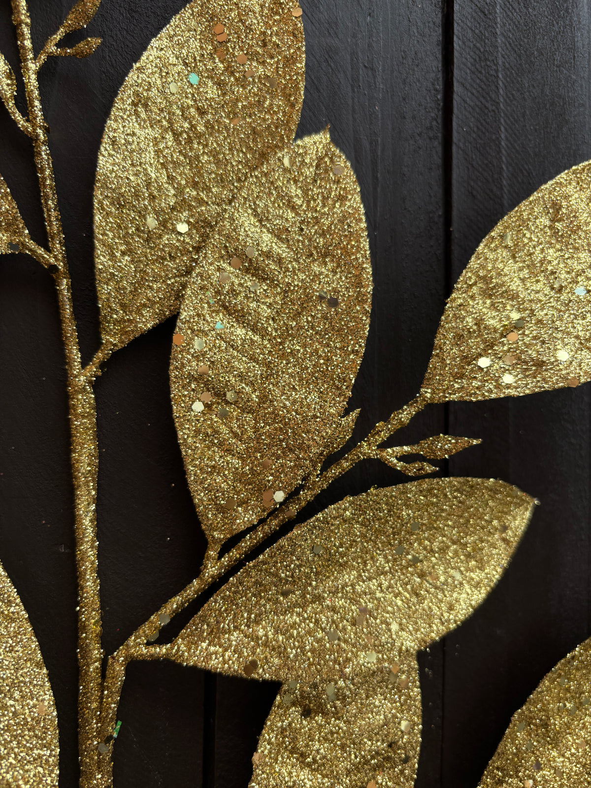 72cm GLITTER LAUREL LEAF GOLD