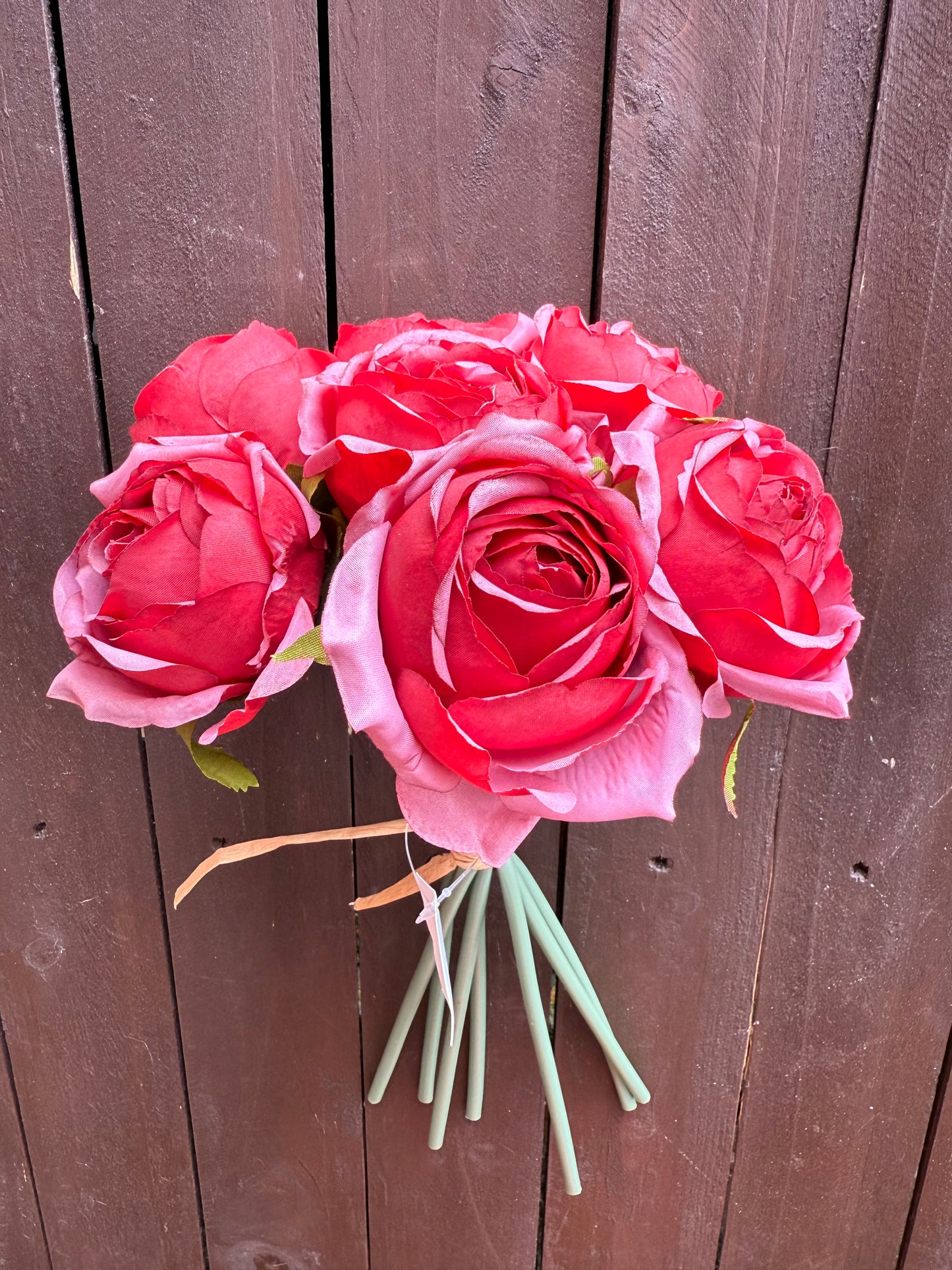 30cm CRUNCH ROSE BUNDLE DARK RED