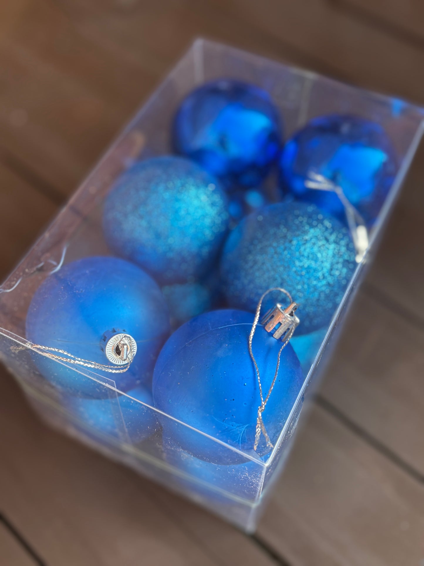 PK12 6cm ASSORTED CHRISTMAS BAUBLES ROYAL BLUE