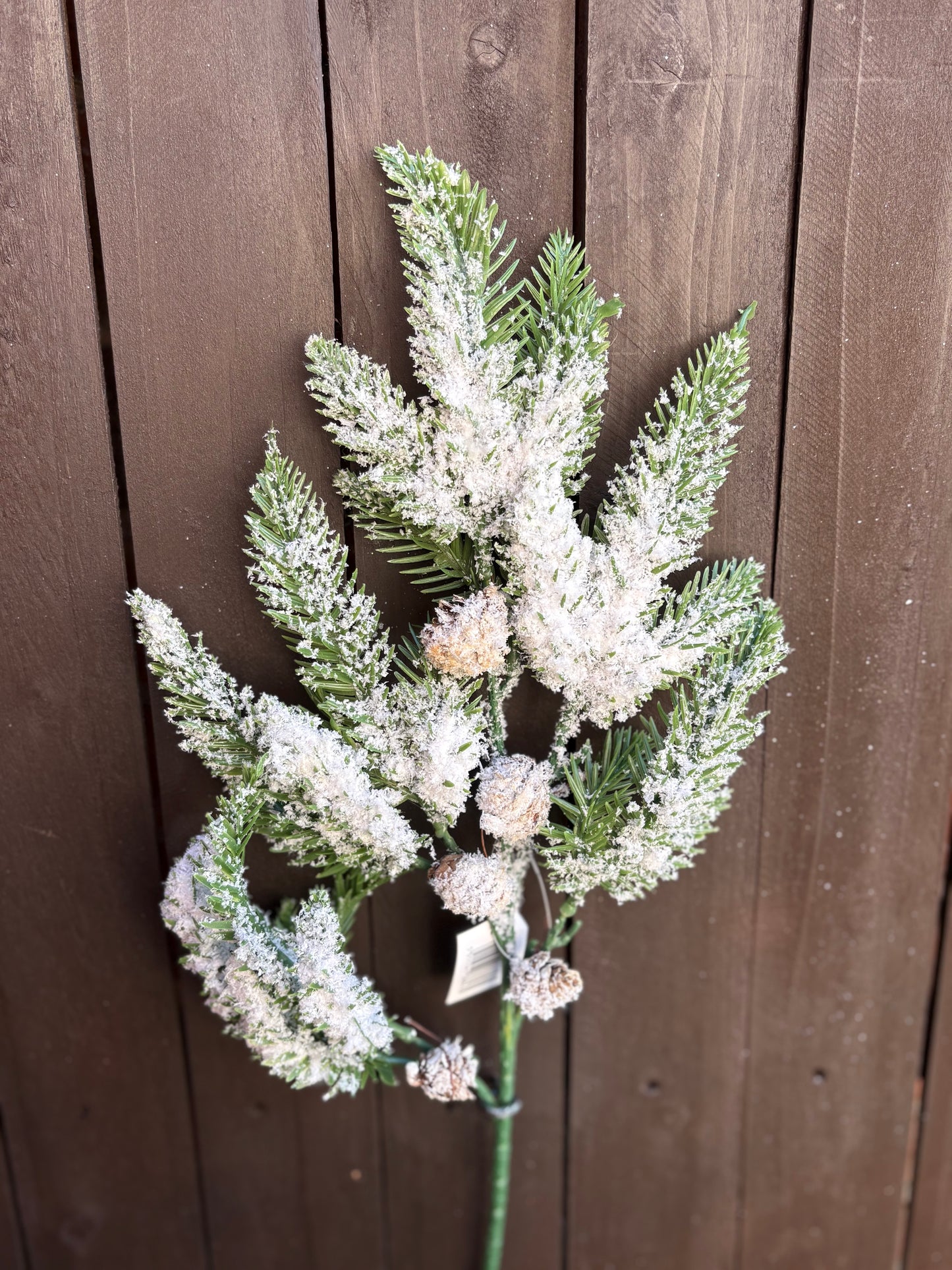 54cm SPRUCE SNOW & CONE SPRAY GREEN