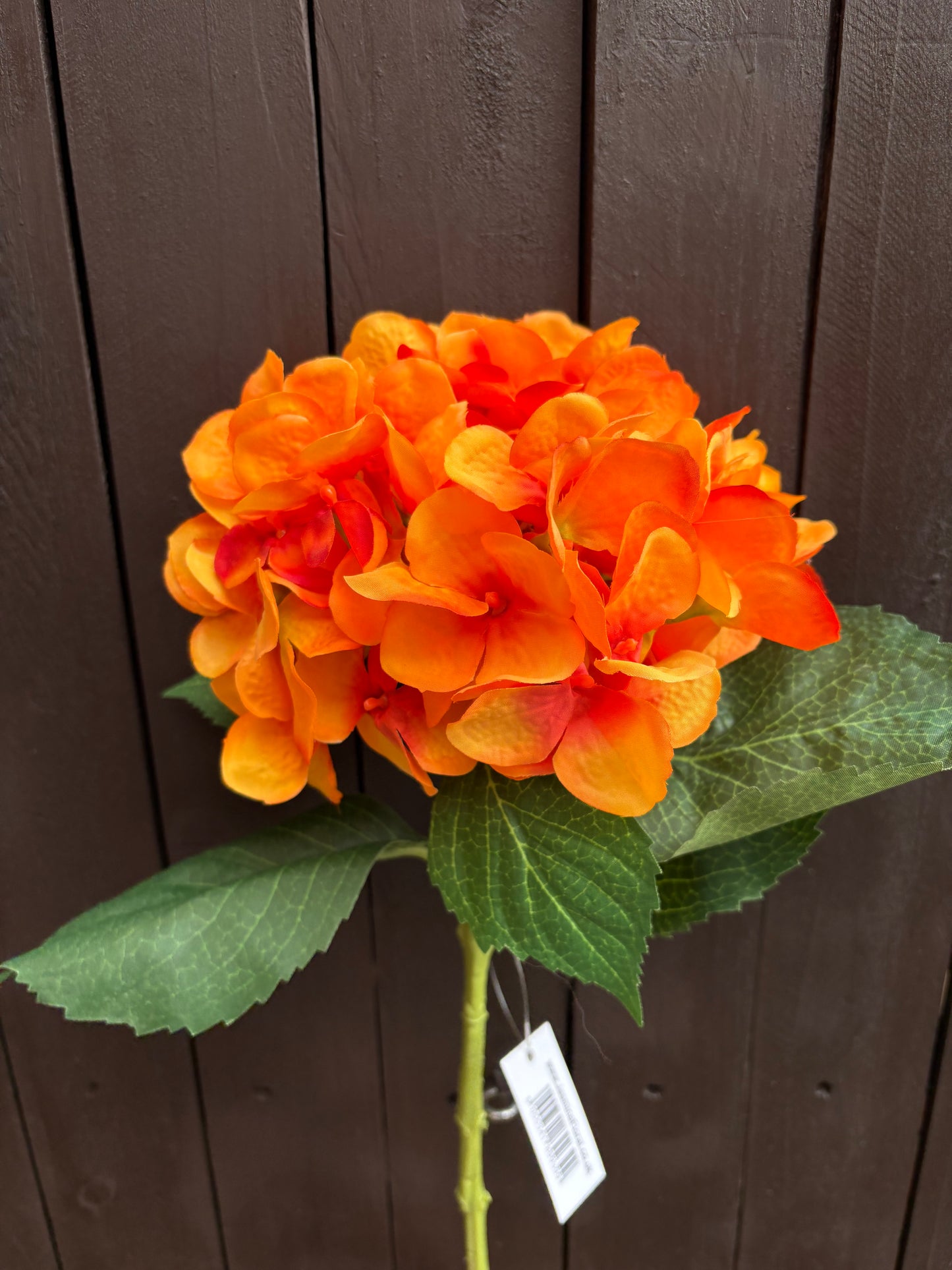 51cm CHLOE SINGLE LARGE HYDRANGEA ORANGE