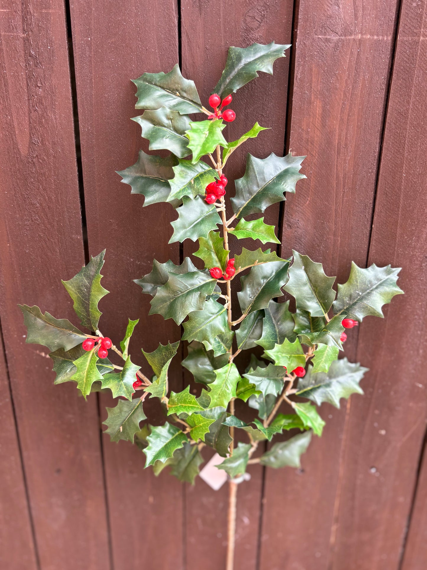 51cm HOLLY SPRAY WITH BERRIES GREEN