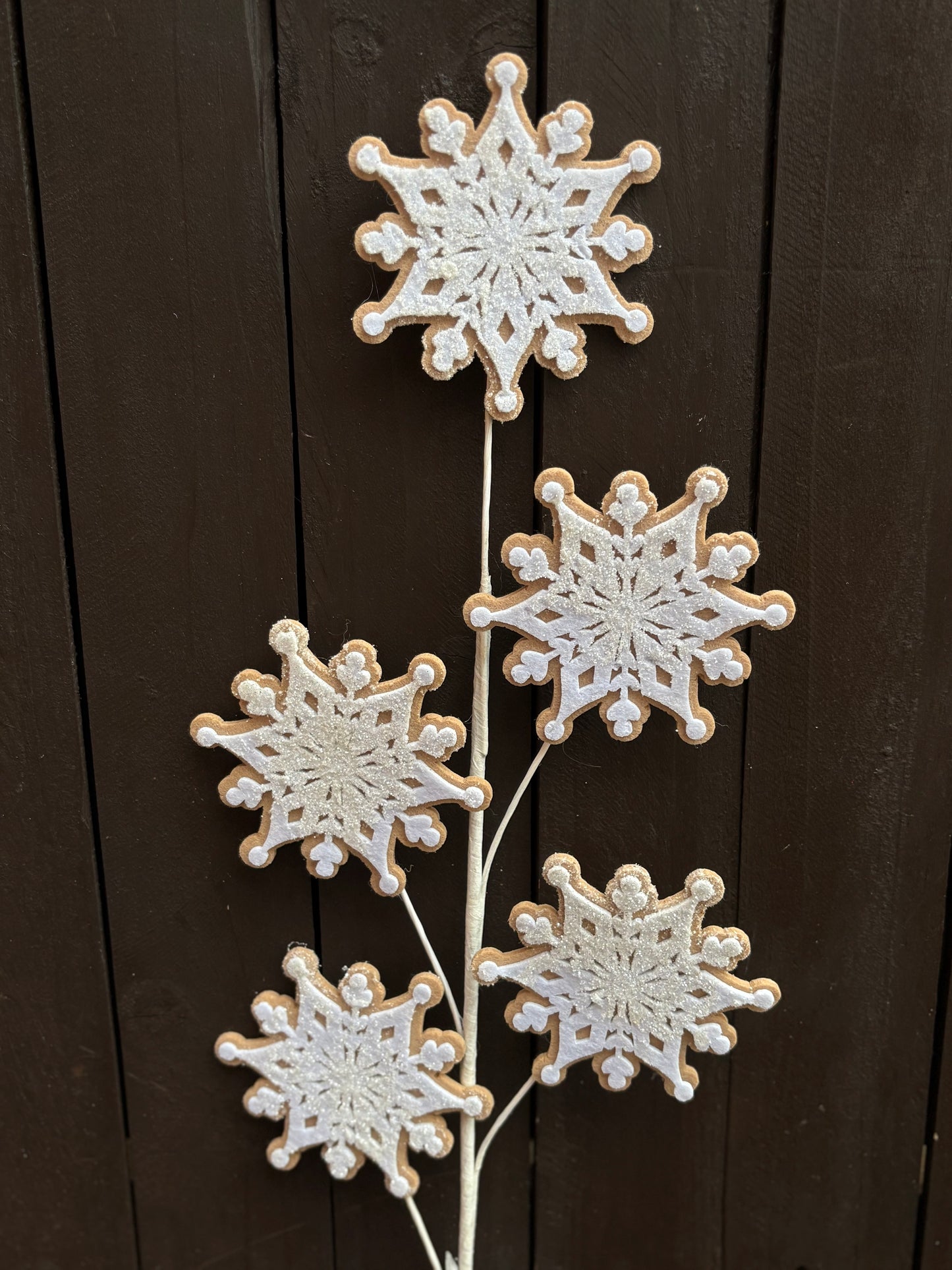 80cm GINGERBREAD SNOWFLAKE STEM