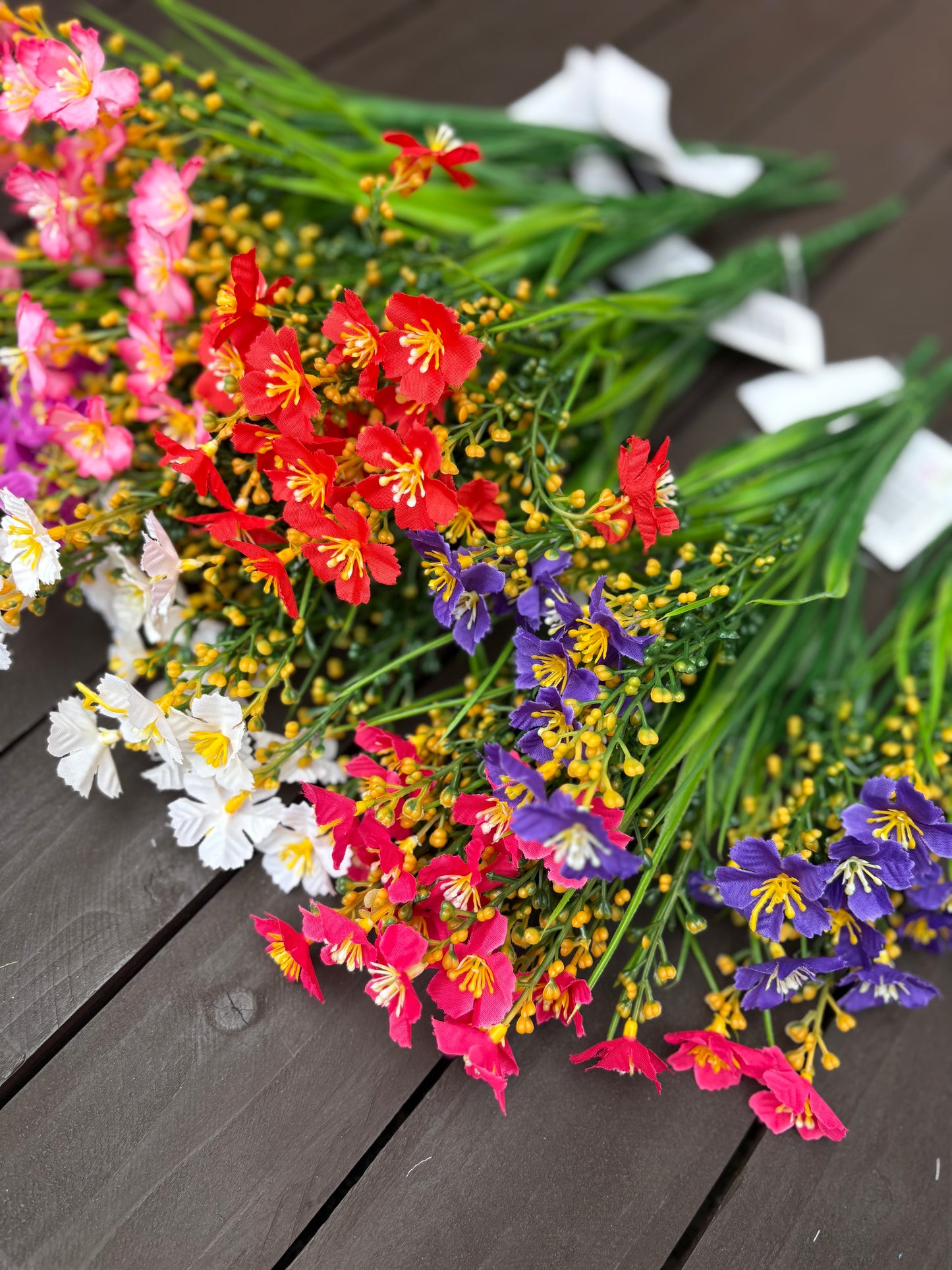 36cm ASSORTED WILDFLOWER BUSH WITH GRASS x 12pcs