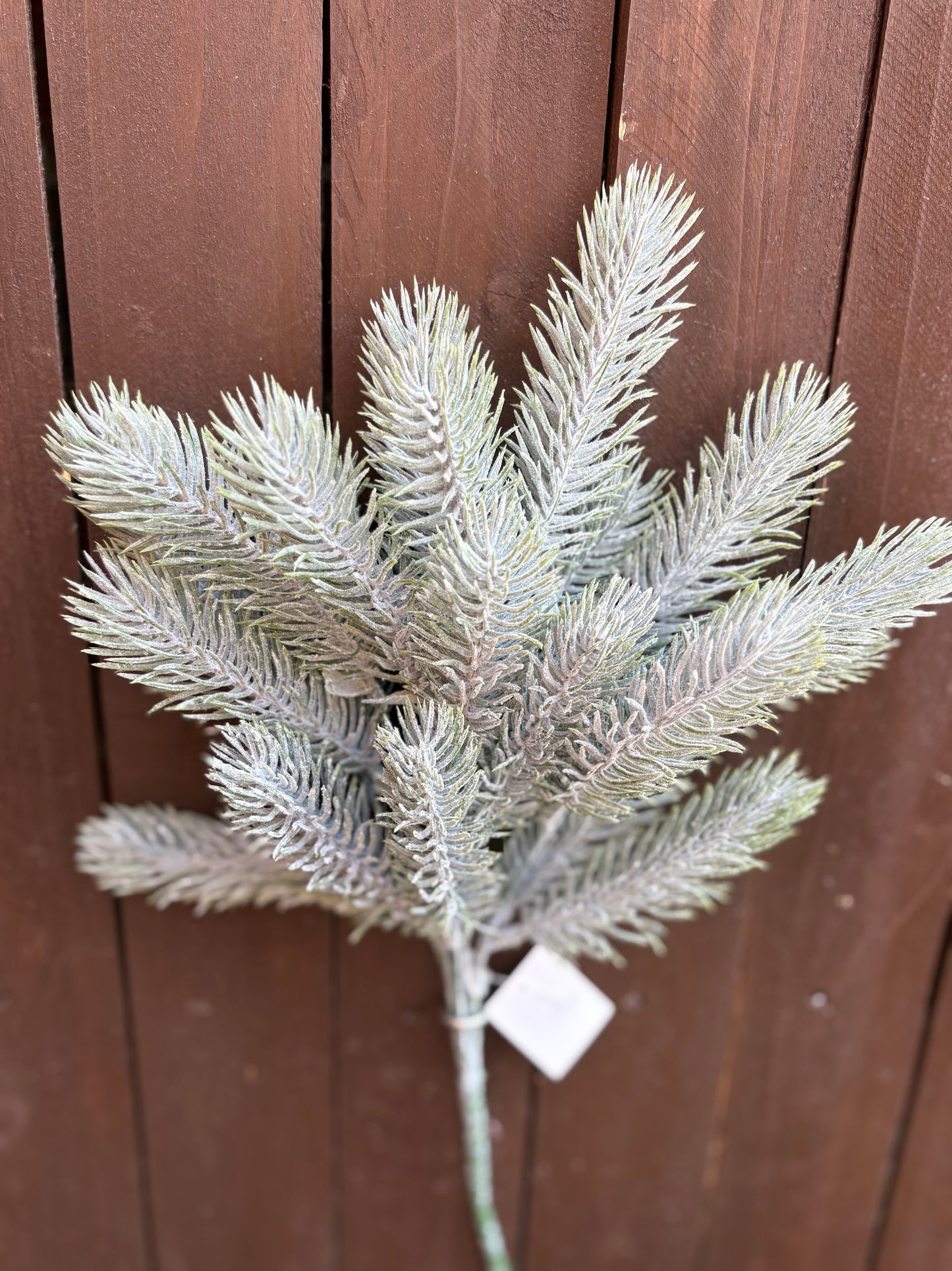 62cm FLOCKED SPRUCE SPRAY NATURAL GREEN