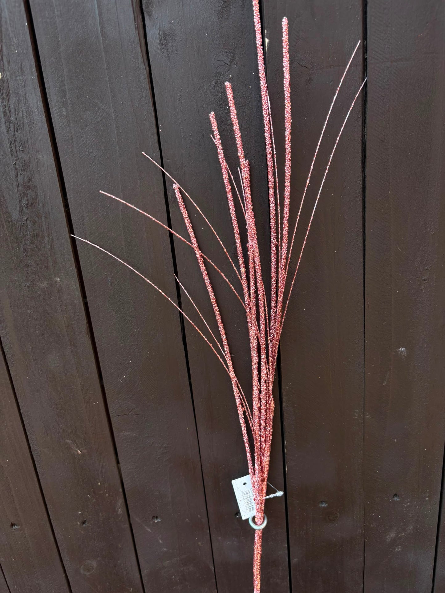 66cm GLITTERED GRASS SPRAY PINK
