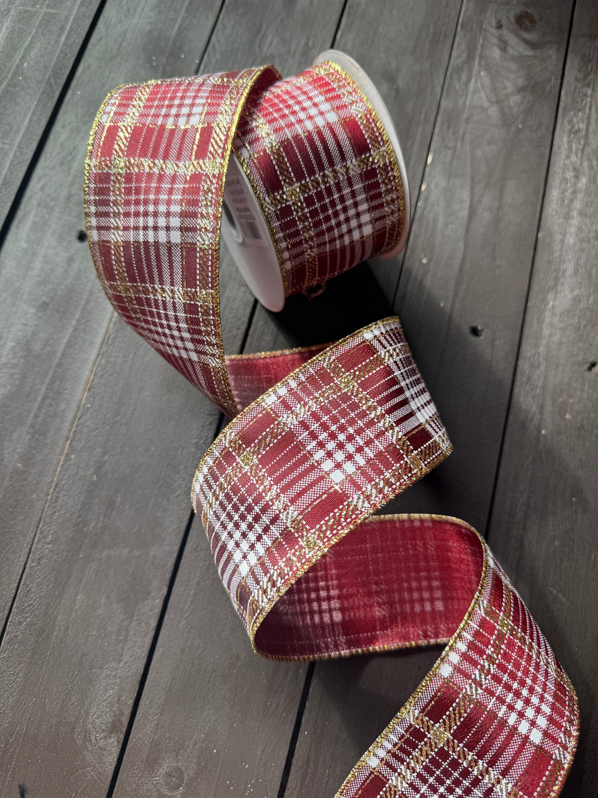 WIRED EDGE LUXURY TARTAN BURGUNDY/METALLIC GOLD