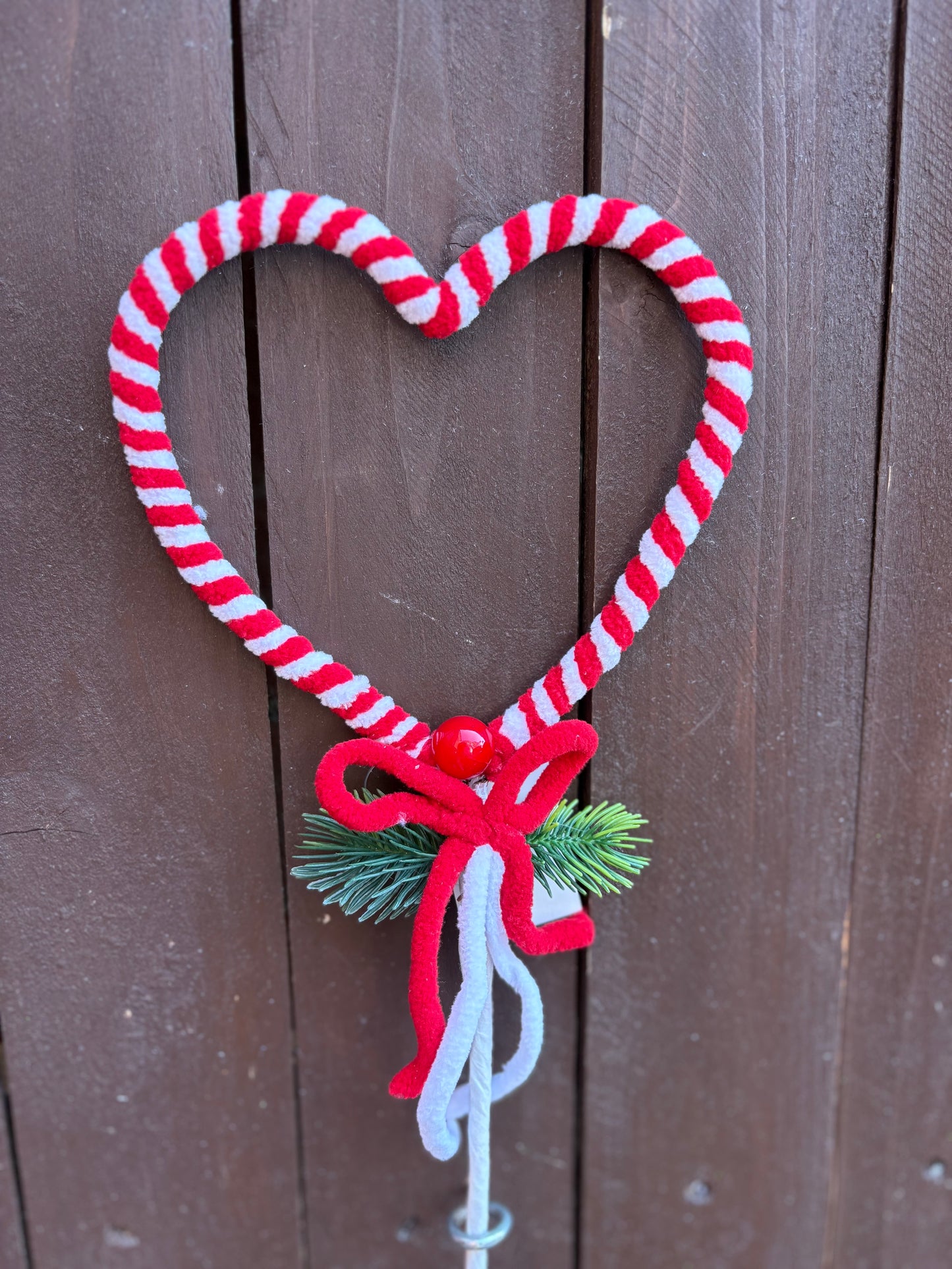 44cm CANDY CANE HEART PICK
