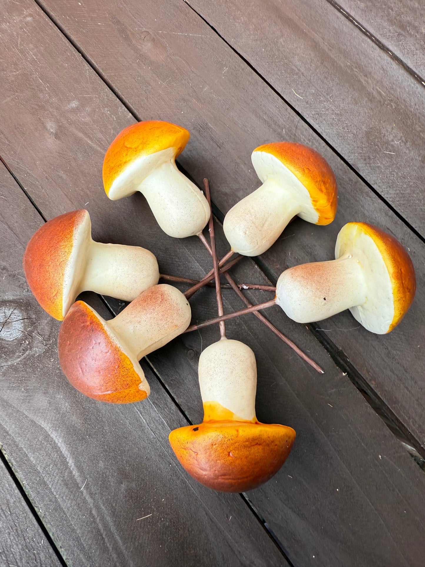 16cm PACK 6 AUTUMN MUSHROOM PICKS