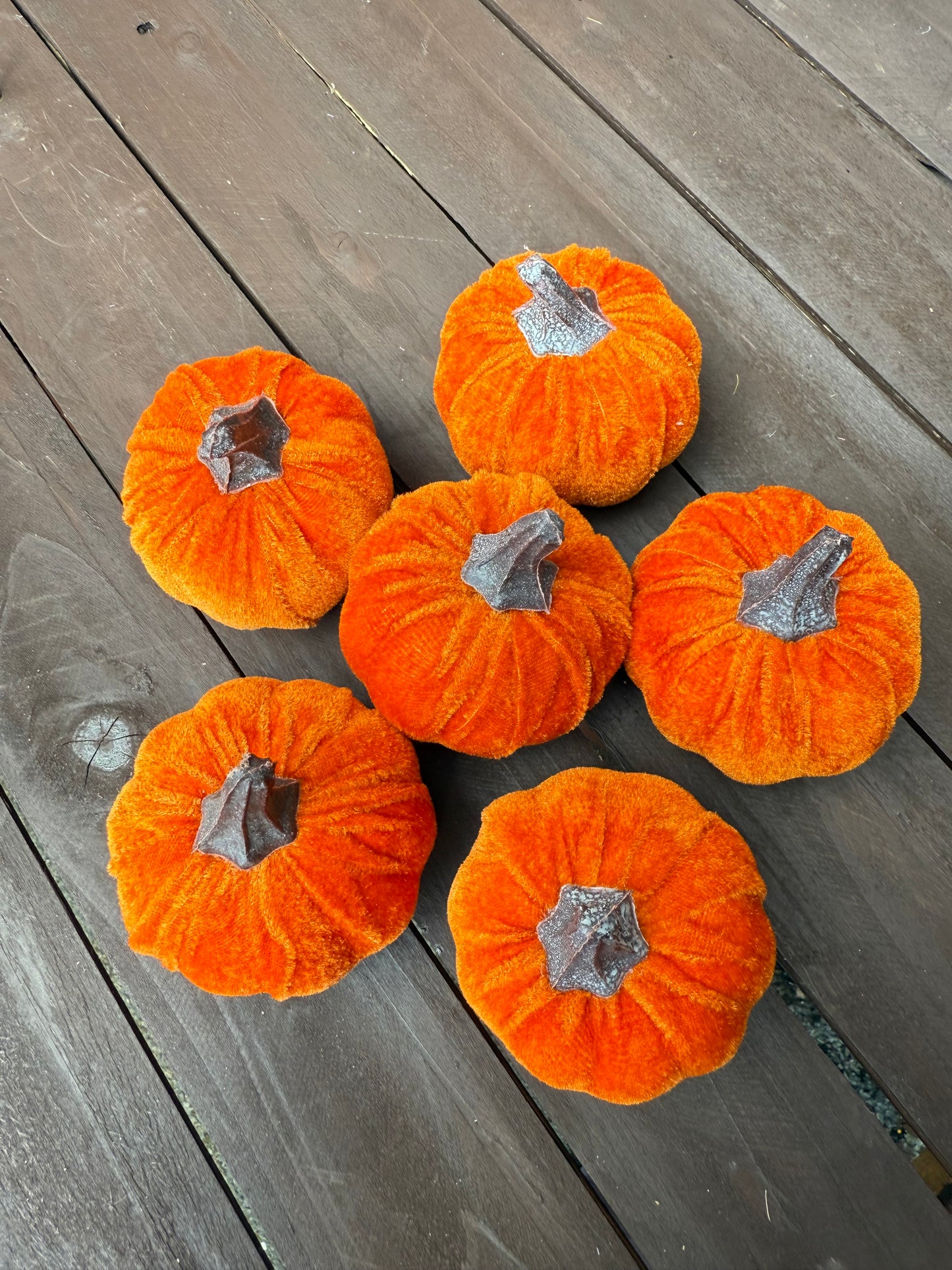 PACK 6 MEDIUM VELVET PUMPKIN BAG DARK ORANGE