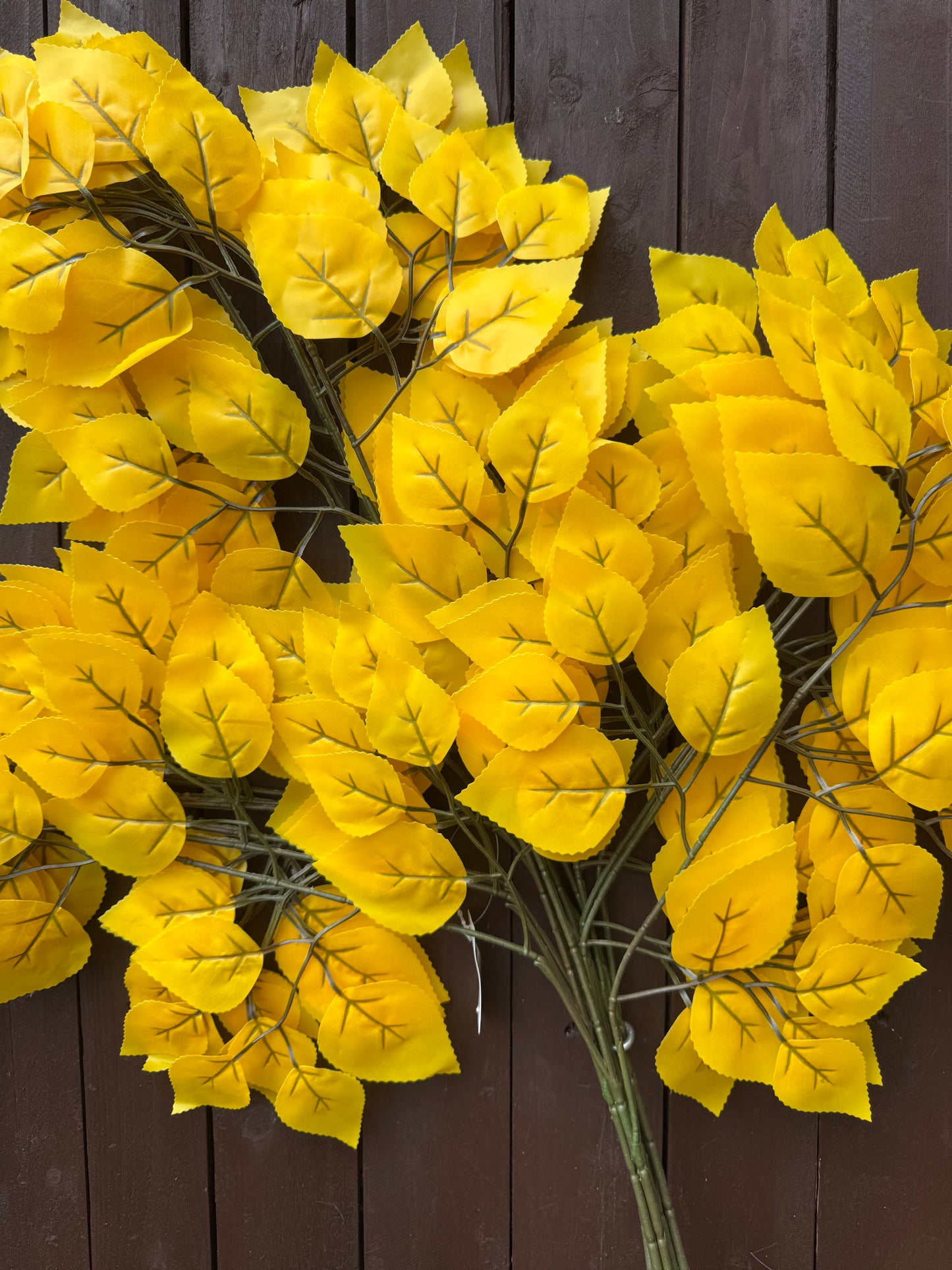 70cm PK6 FISCUS LEAF SPRAY YELLOW/ORANGE
