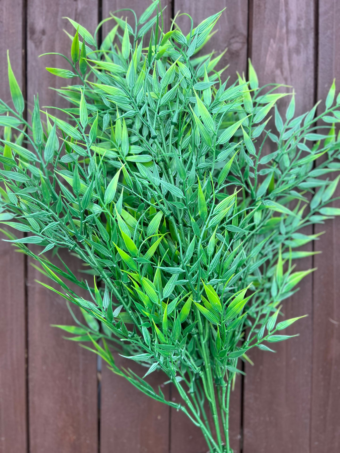 53cm LARGE PLASTIC BAMBOO LEAF BUSH GREEN