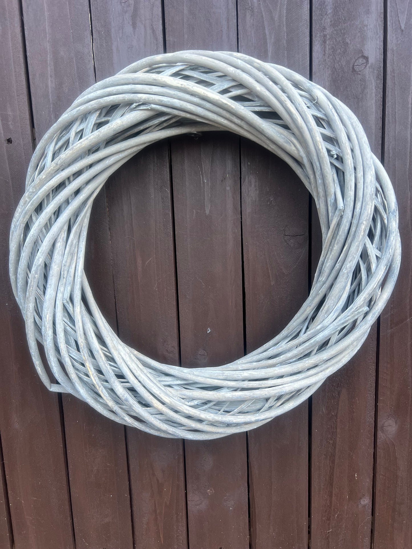 35cm WICKER WREATH BASE GREY