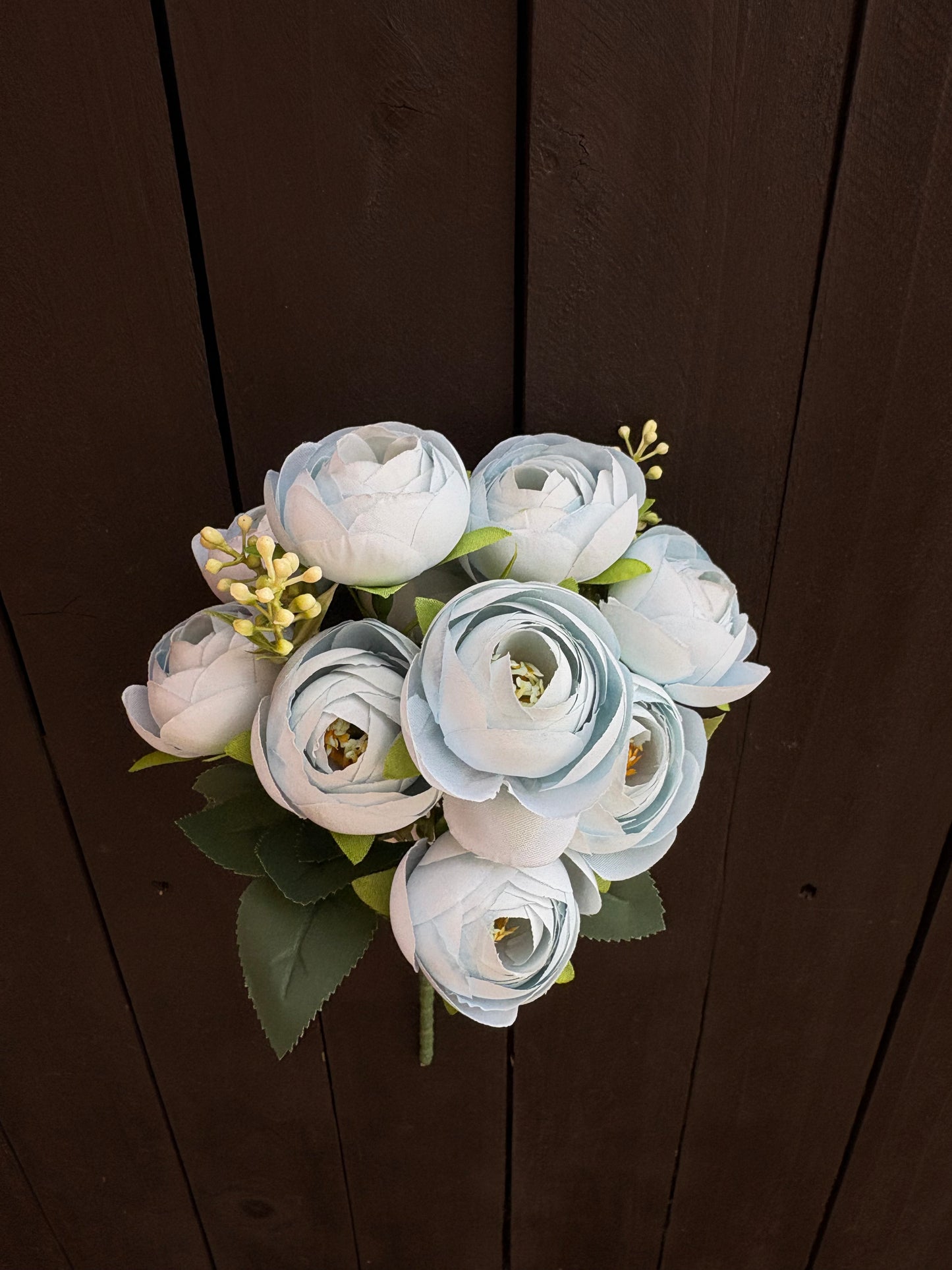 28cm RANUNCULUS BUSH BABY BLUE