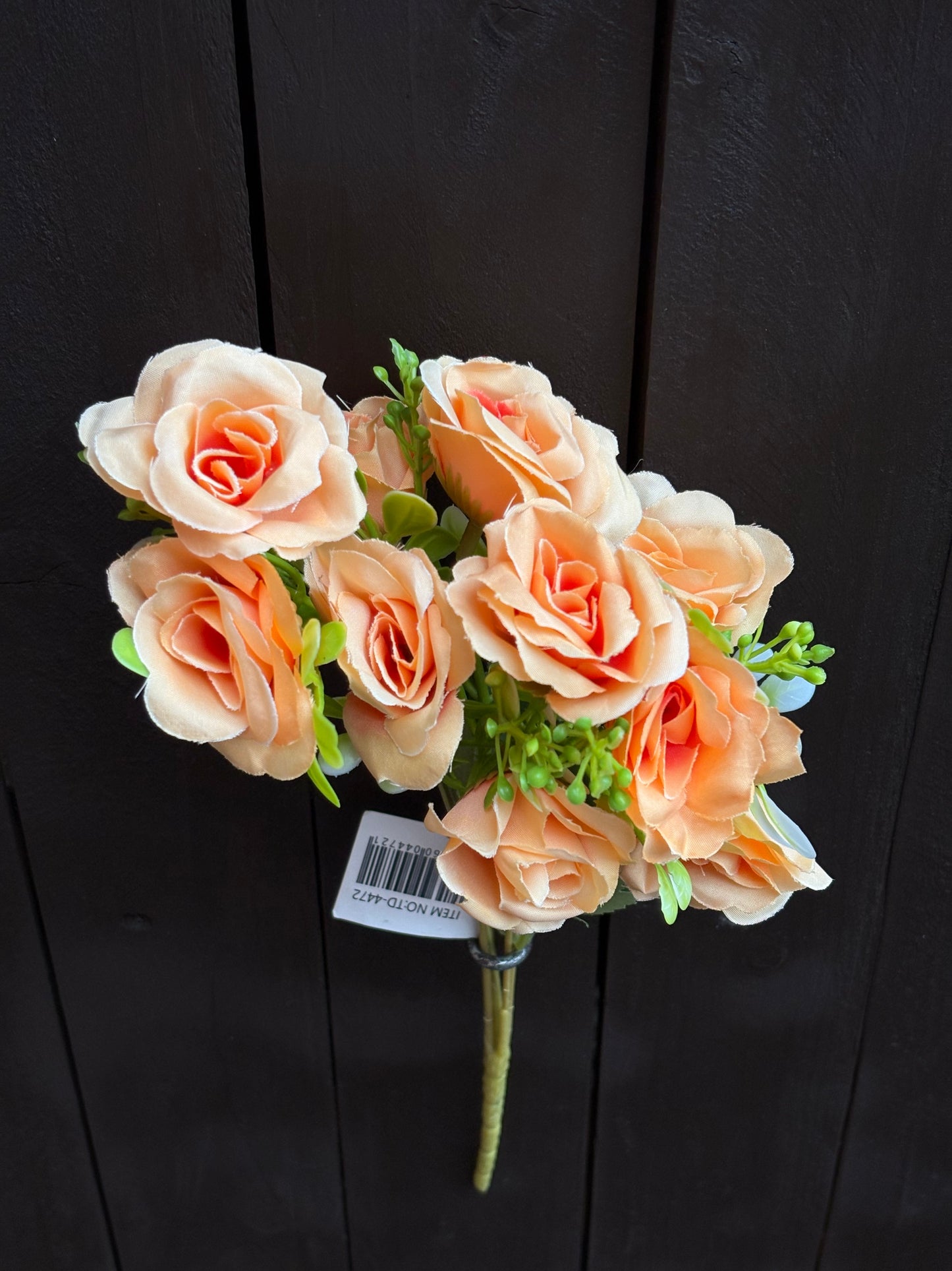 10 HEAD MINI ROSE BUNCH PALE ORANGE