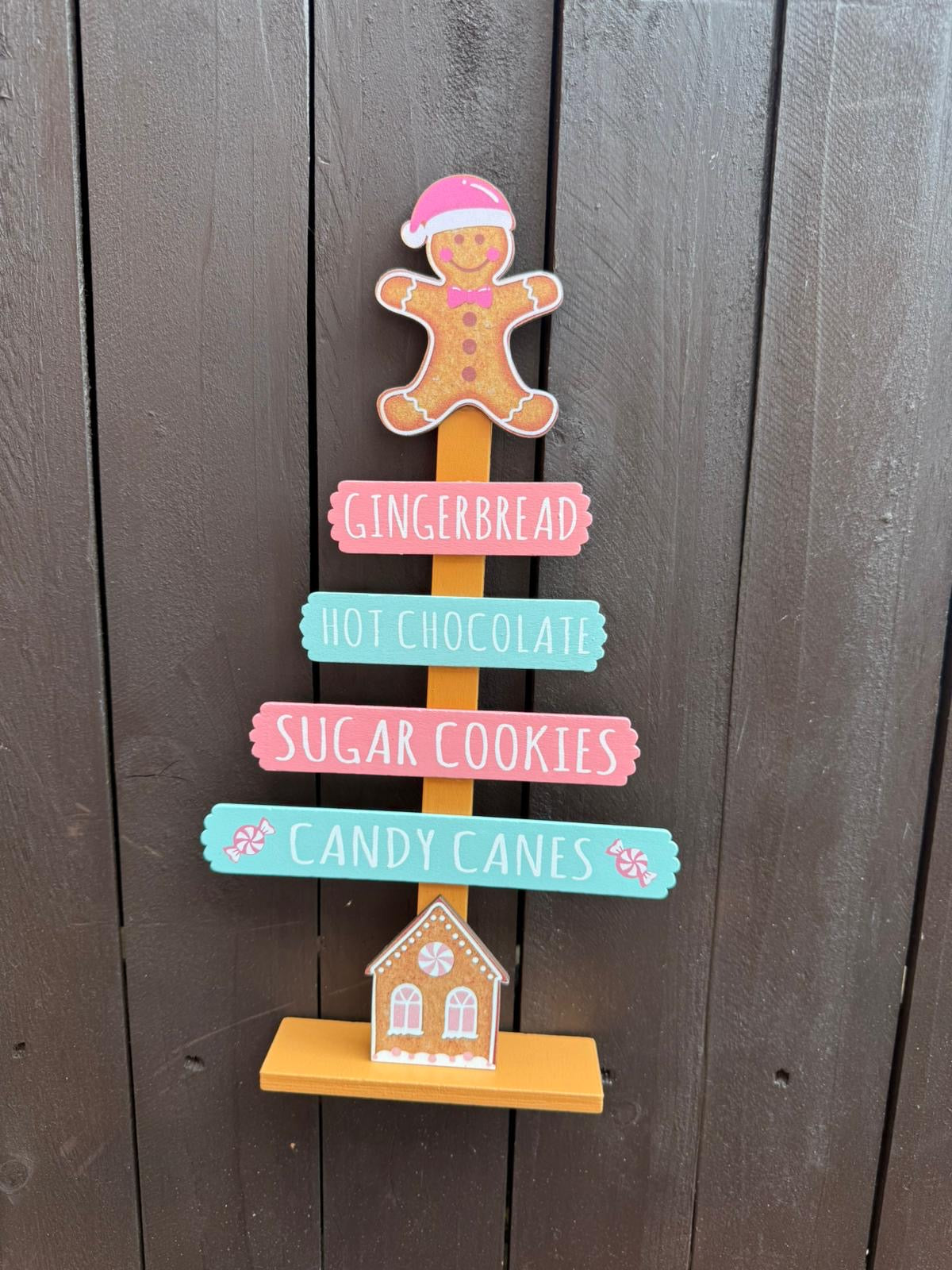GINGERBREAD TABLE TREE PINK/BLUE