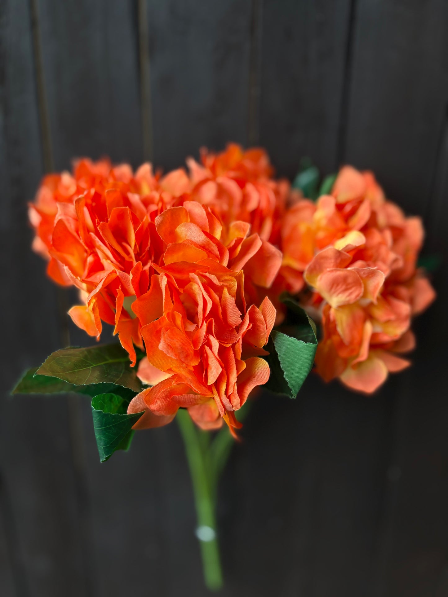 6 HEAD BRIGHT HYDRANGEA ORANGE