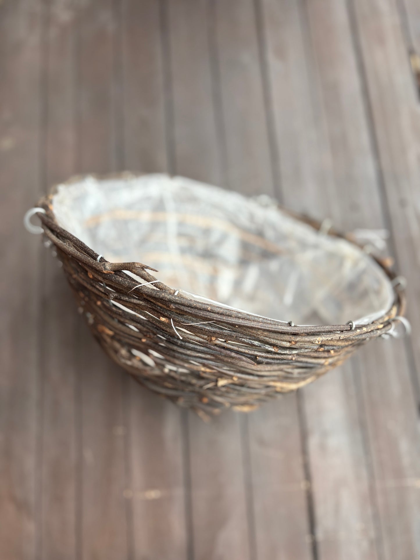 14" RATTAN ROUND HANGING BASKET