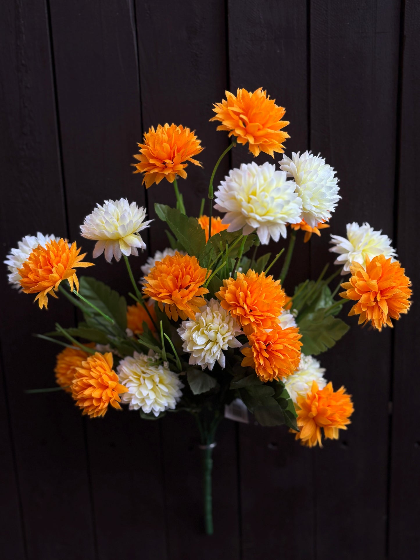 MIX CHRYSANTHEMUM BUSH IVORY/ORANGE