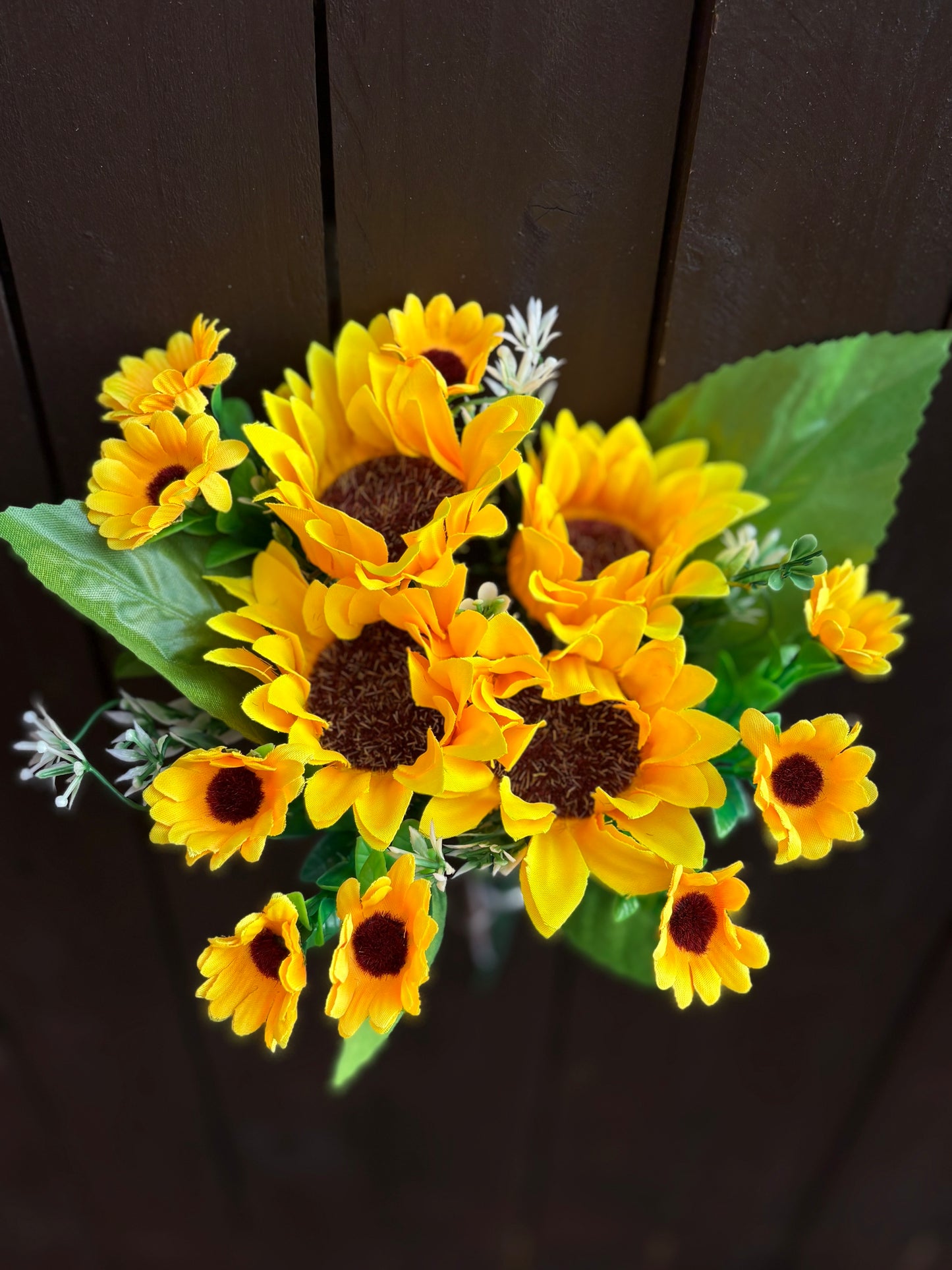 29cm MIXED SUNFLOWER BUSH YELLOW