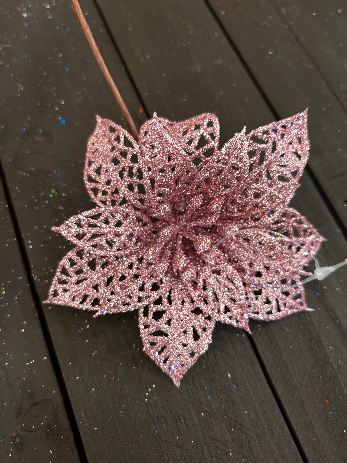 BAG 12cm FILIGREE POINSETTIA x 12pcs PINK