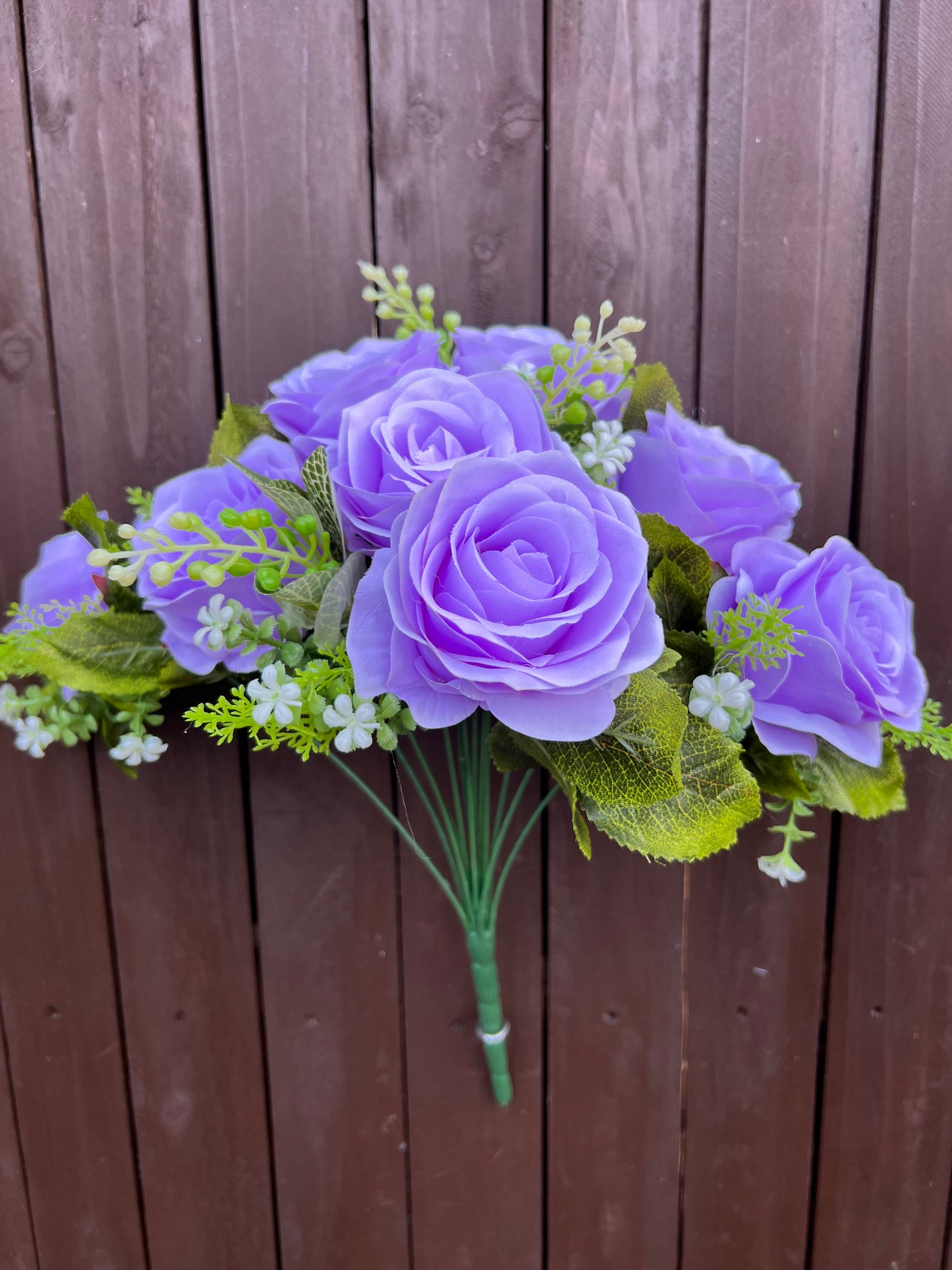10 HEAD DELUXE ROSE BUNCH LILAC