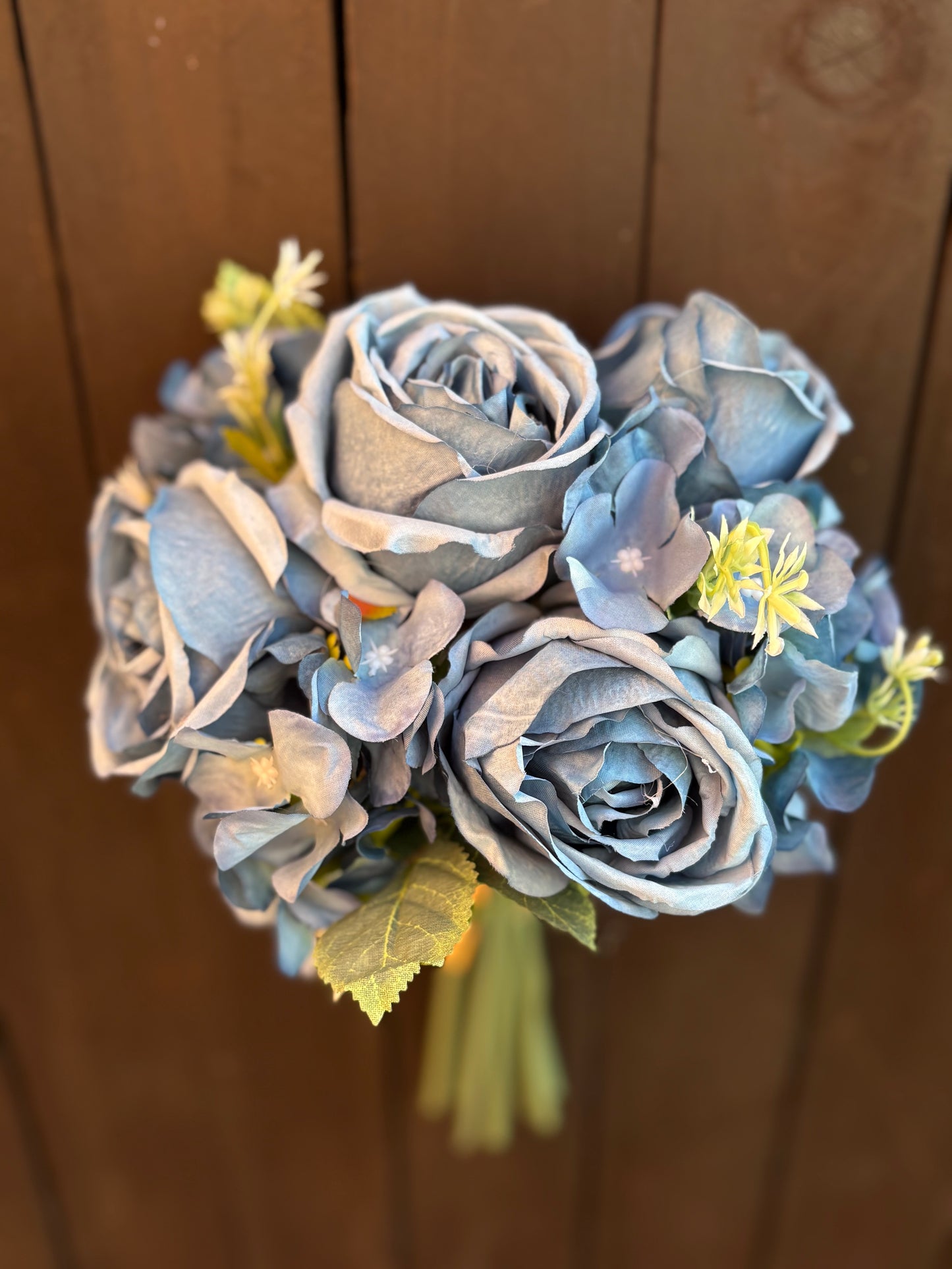 35cm ROSE & HYDRANGEA DARK BLUE