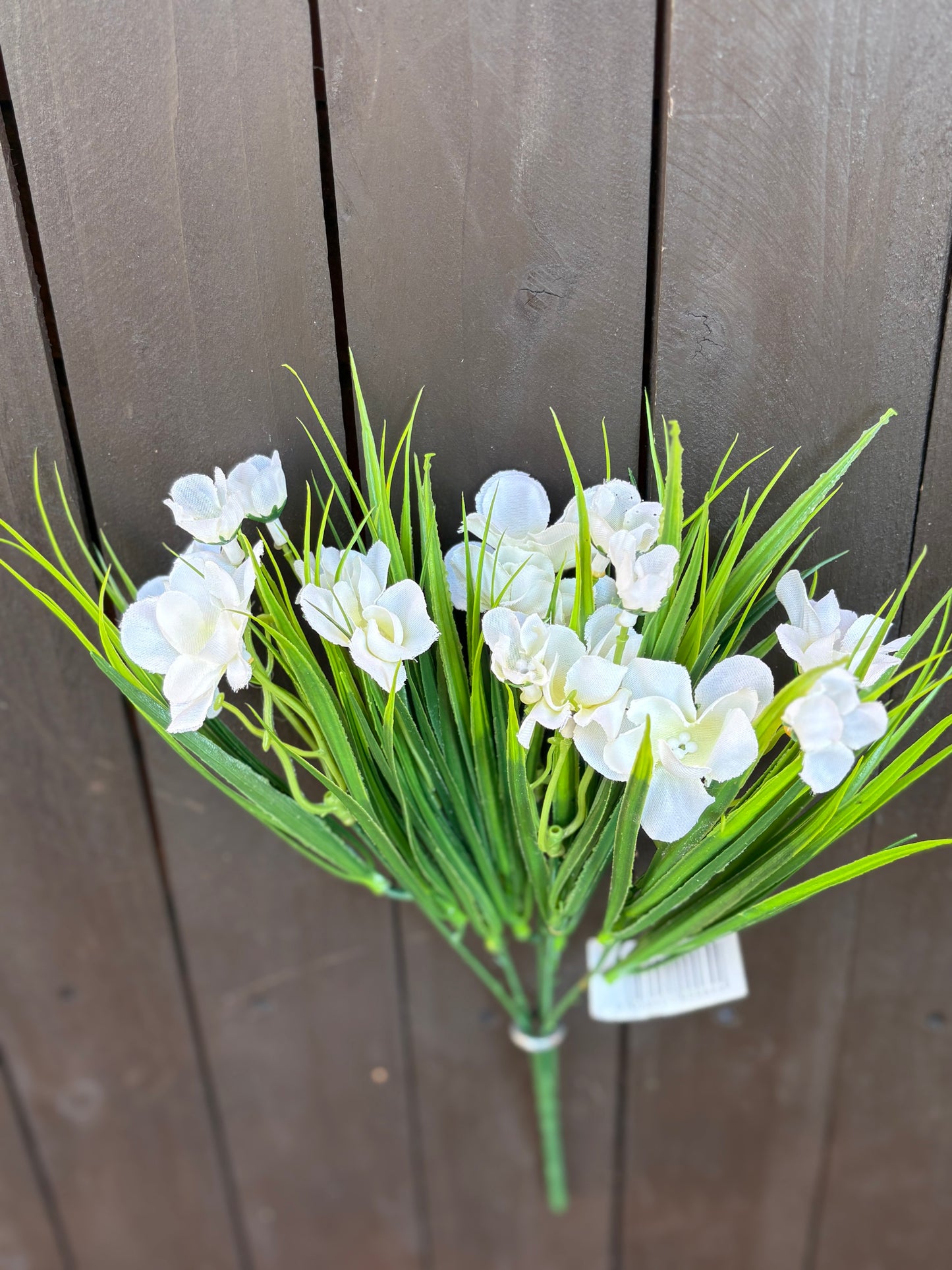 33cm MIXED FLOWER BUSH IVORY