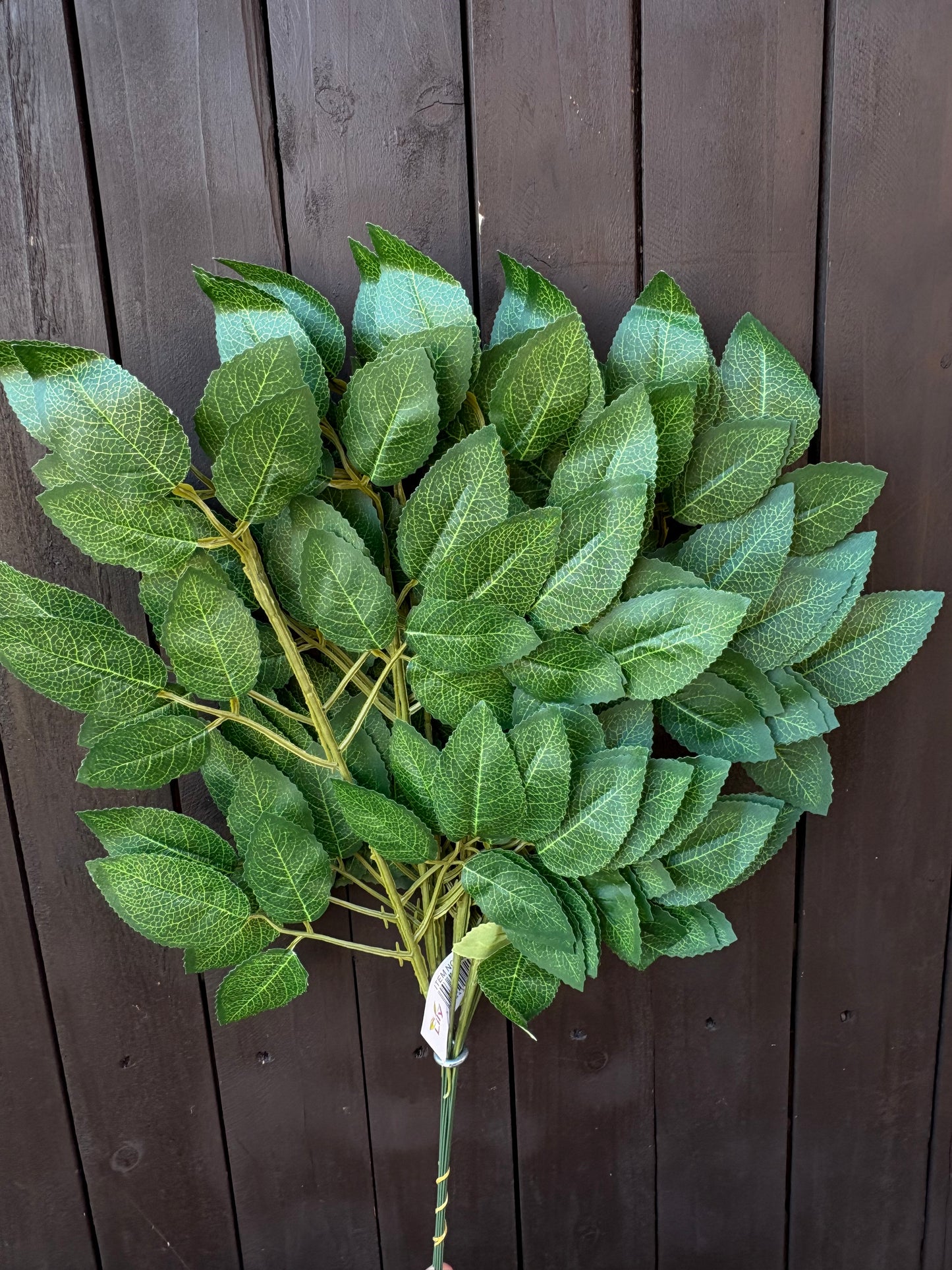 30cm ROSE LEAF SPRAY DARK GREEN x12
