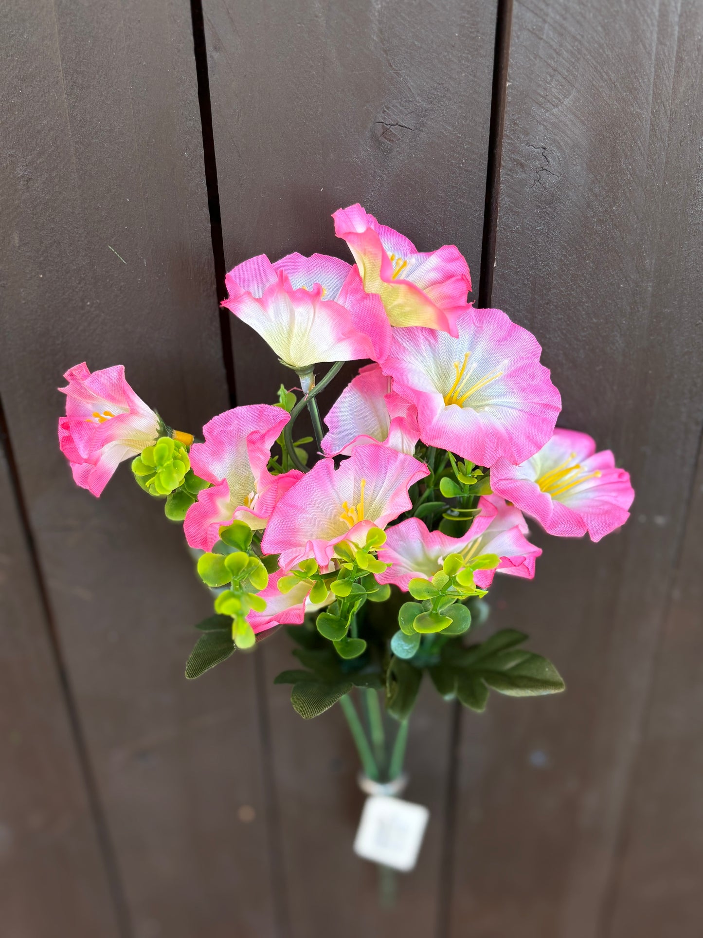 30cm MORNING GLORY BUSH PINK/IVORY