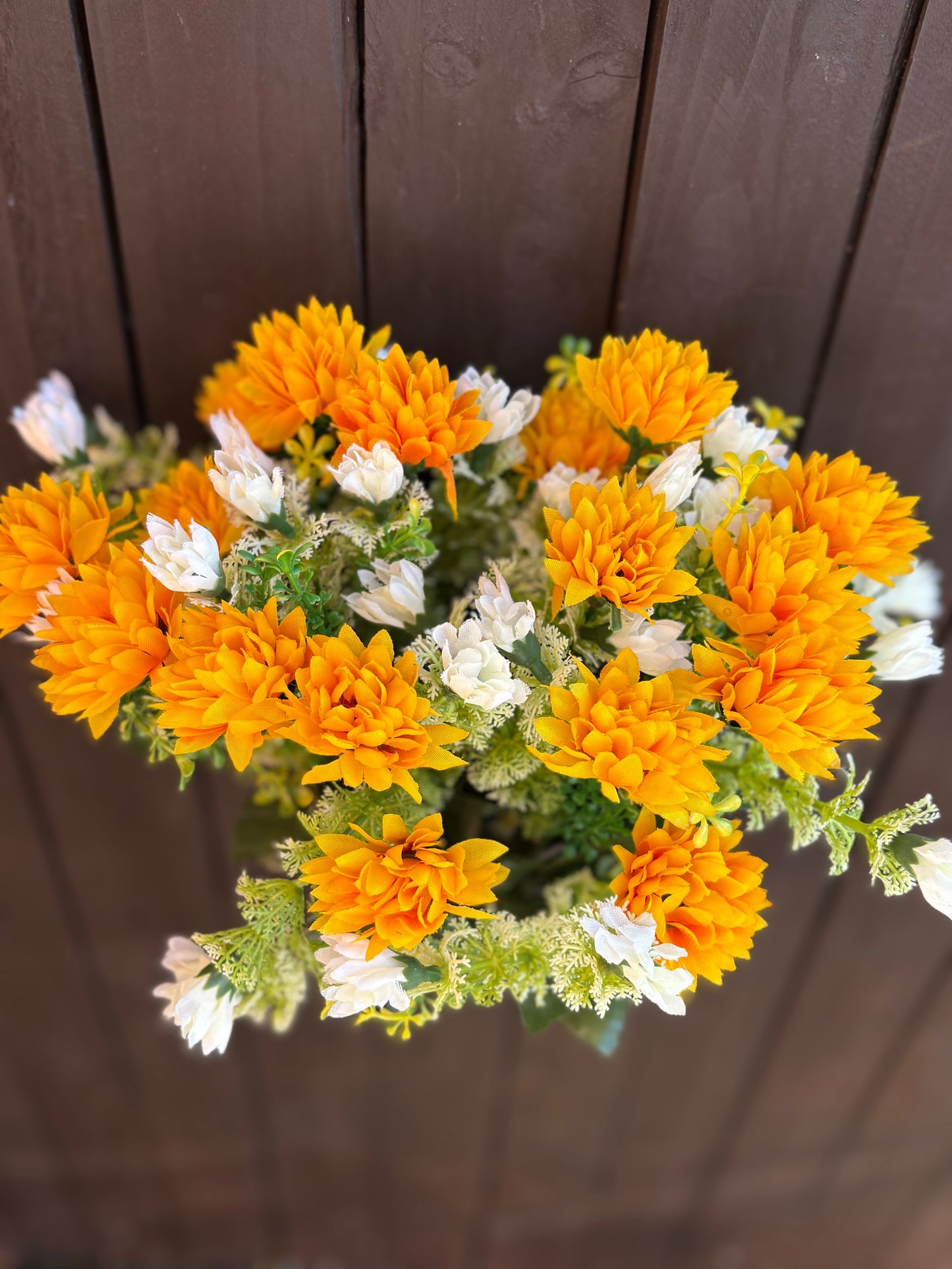 44cm BABY CHRYSANTHEMUM BUSH YELLOW/IVORY