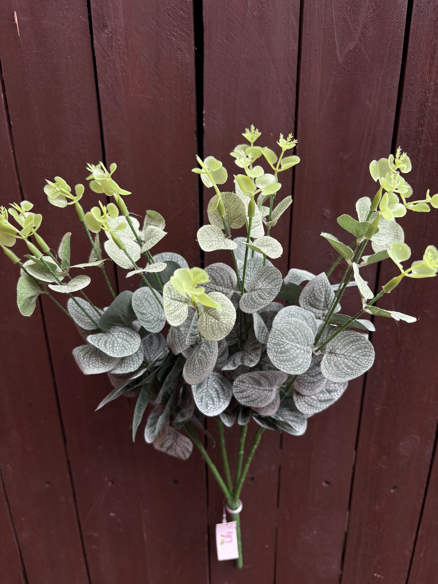 50cm 16 STEM EUCALYPTUS BUSH FROSTED GREEN