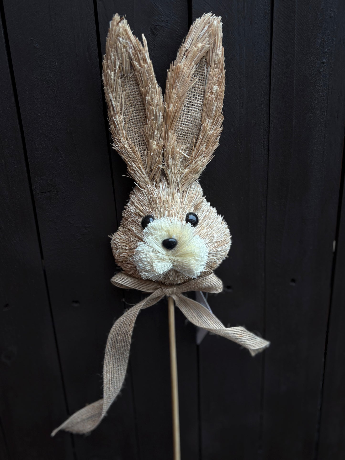 48X12CM STRAW BUNNY HEAD PICK
