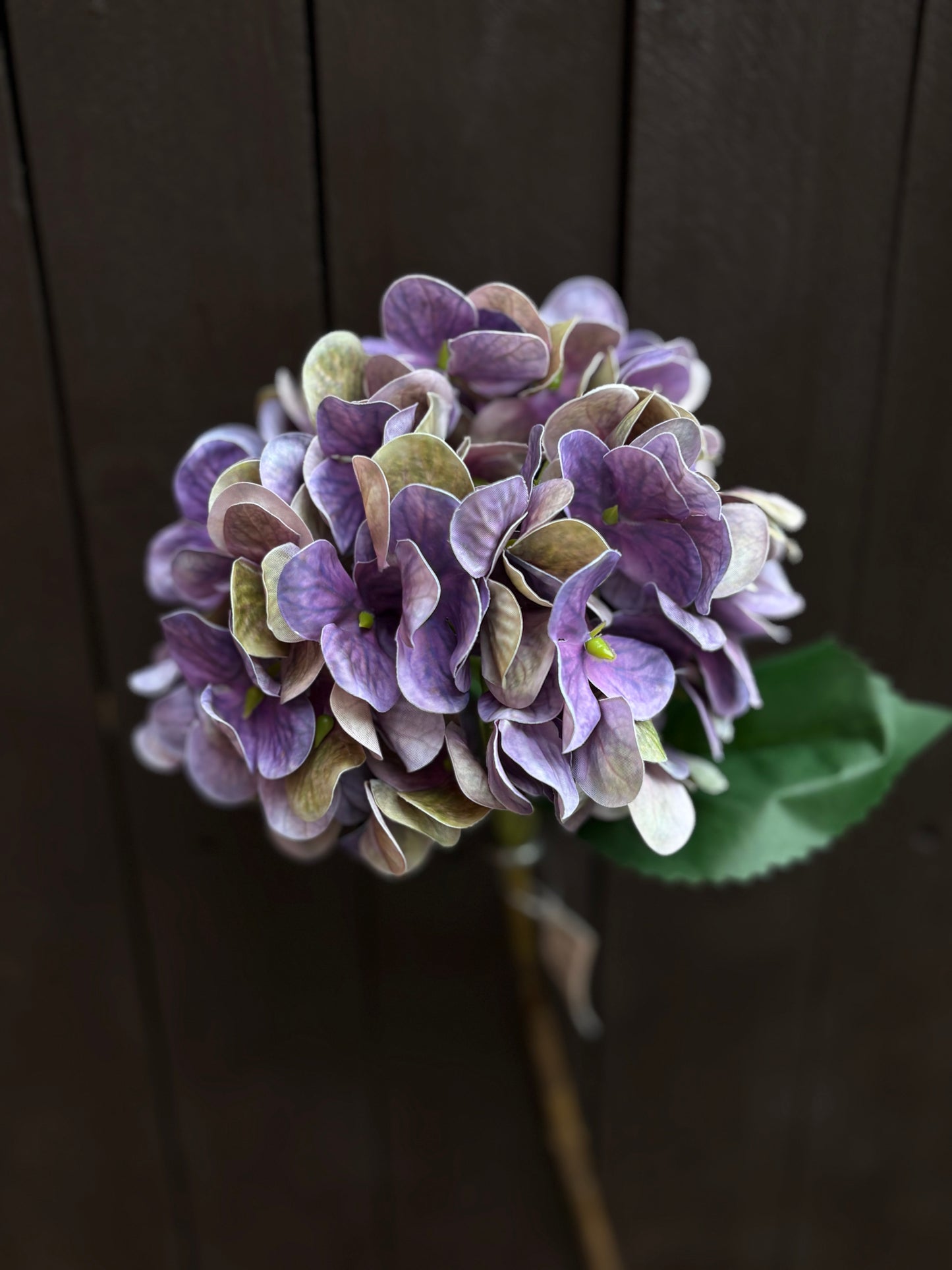 45cm REAL LOOK HYDRANGEA PURPLE/GREEN