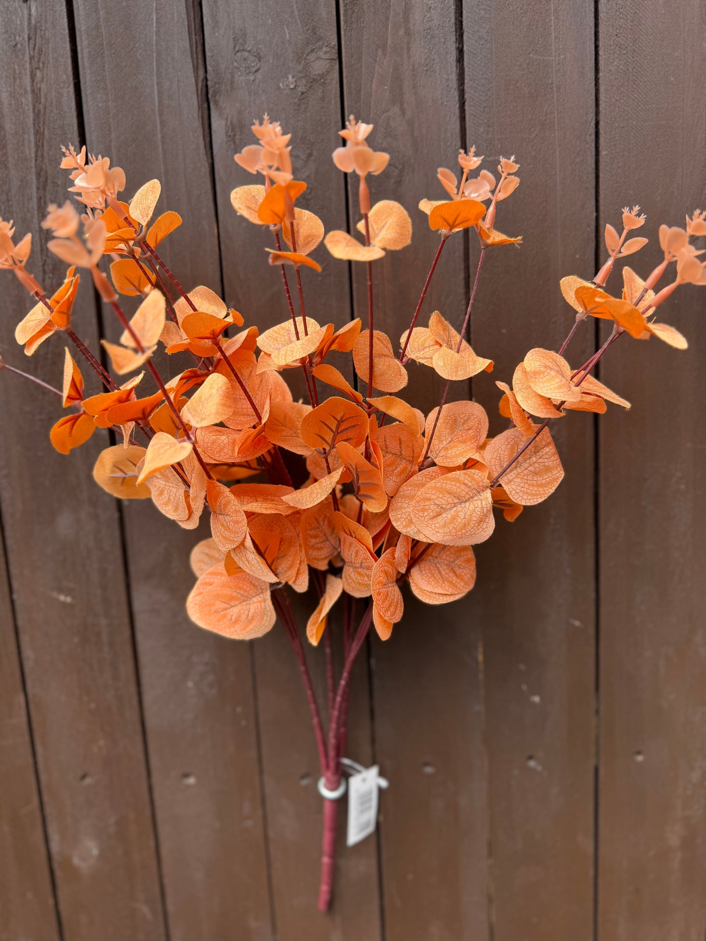 50cm 16 STEM EUCALYPTUS BUSH ORANGE