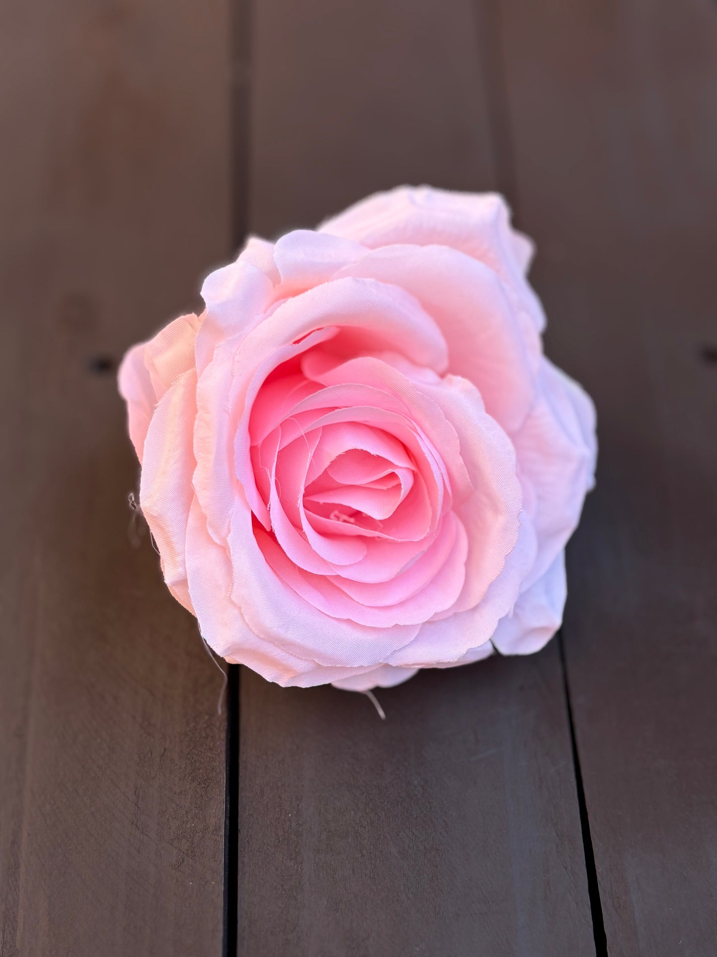 FULL BOX 9cm SINGLE ROSE FLOWER HEAD LIGHT PINK x36pcs