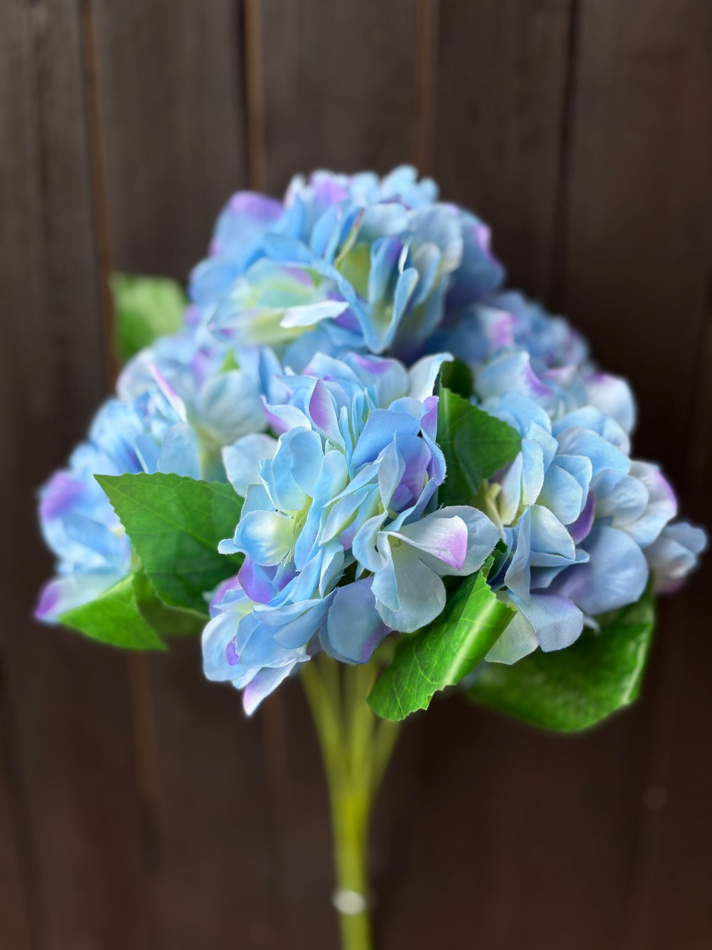 6 HEAD BRIGHT HYDRANGEA BLUE/LILAC TWO TONE