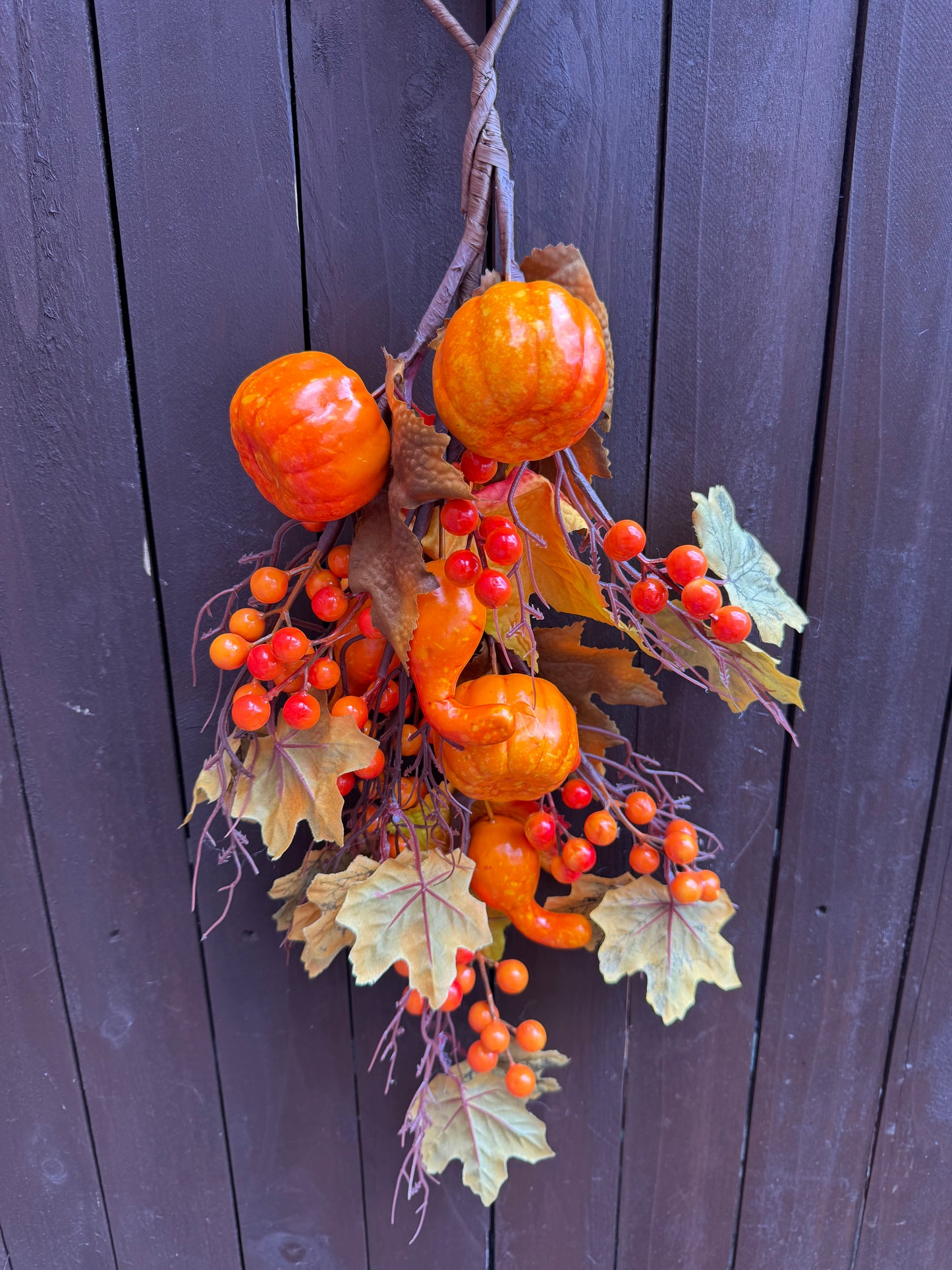 51cm AUTUMN WILD SWAG MIX PUMPKIN SQUASH