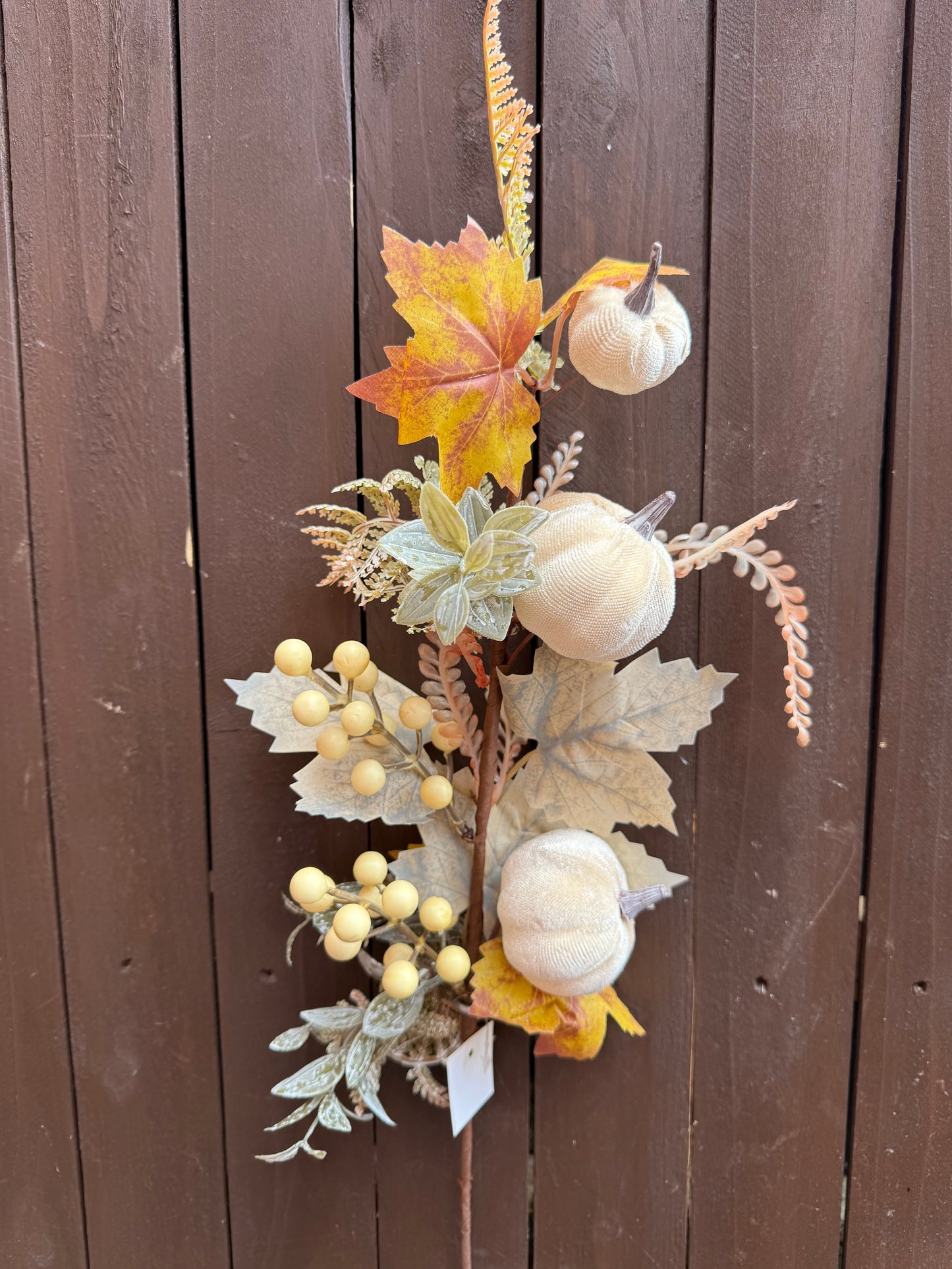 67CM DELUXE AUTUMN PUMPKIN SPRAY IVORY