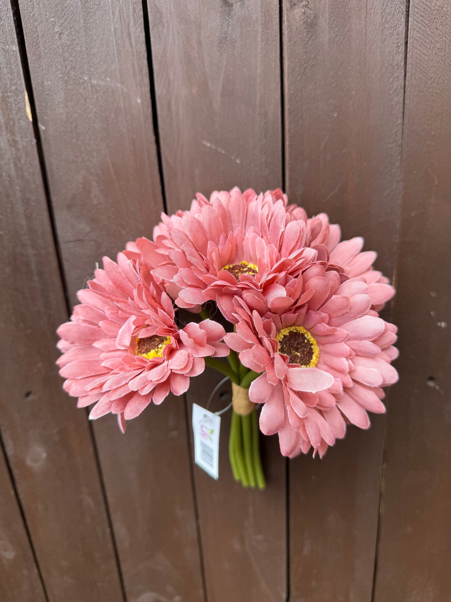 23cm GERBERA BUNDLE (6 HEADS) DUSTY PINK