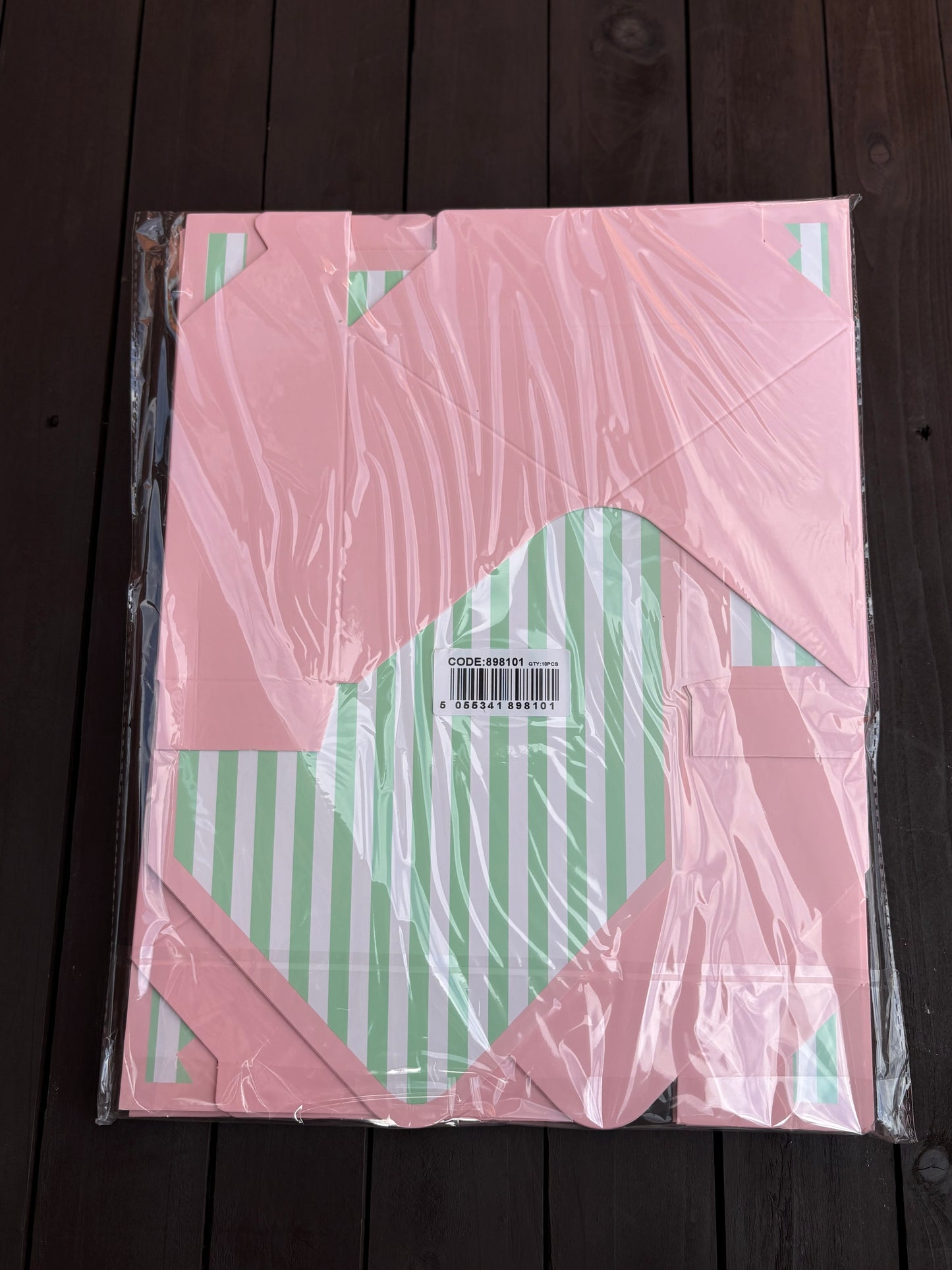 PACK 10 23cm CARDBOARD ENVELOPE - PINK/GREEN