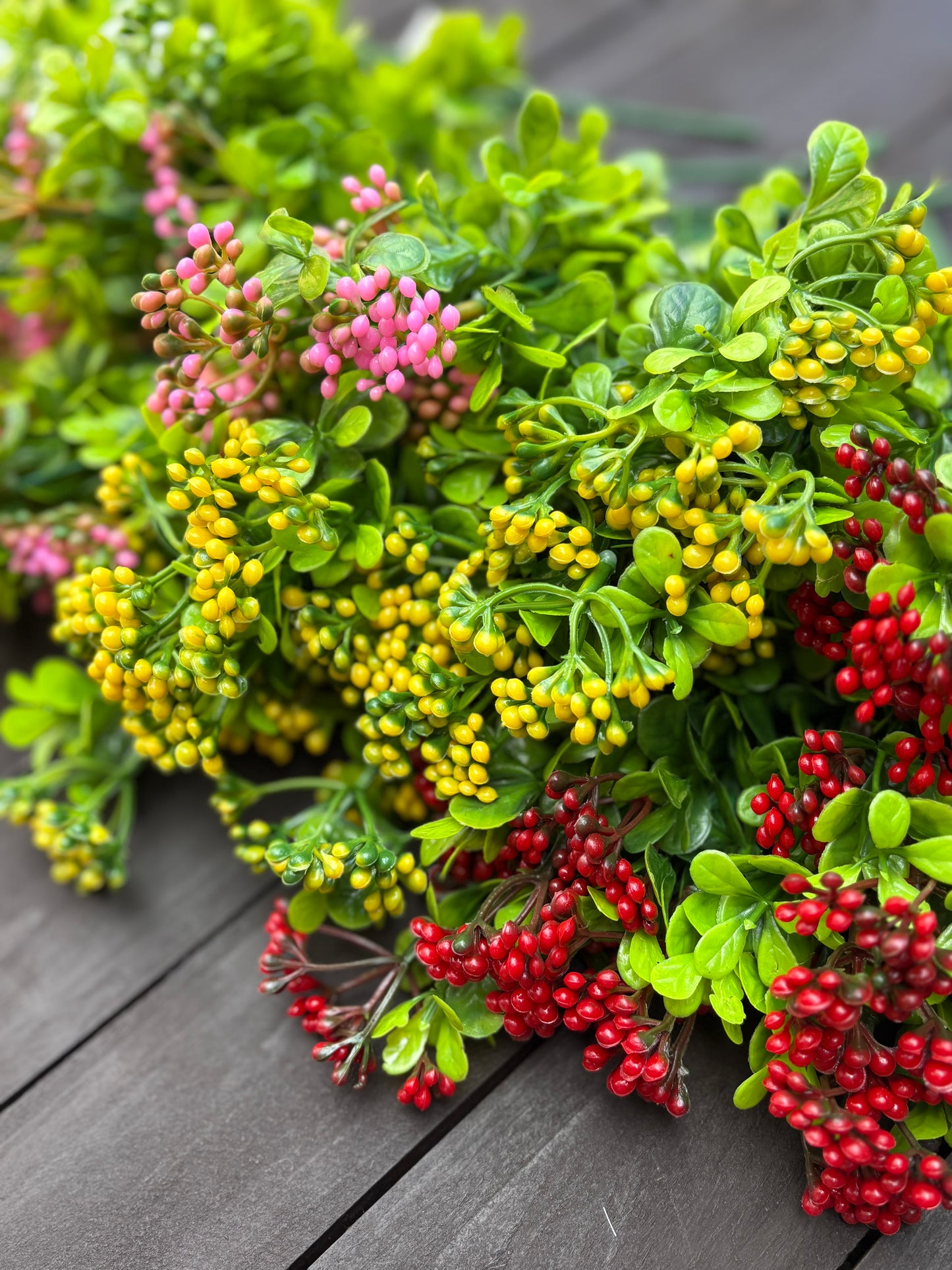 30cm PLASTIC MINI BERRY BUSH BUNDLE x 12pcs