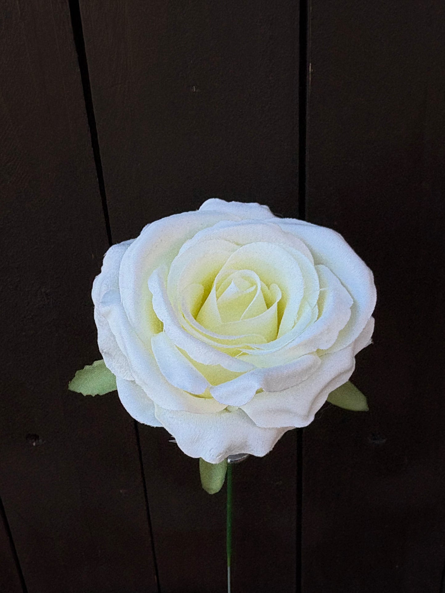 27cm SINGLE OPEN ROSE IVORY