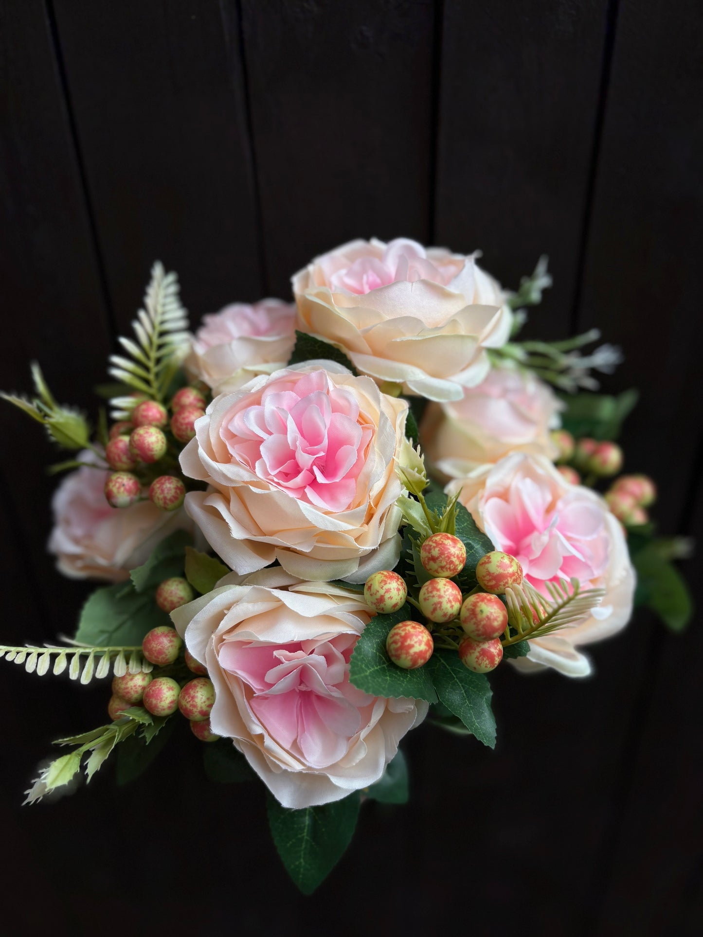 43CM CAMELLIA ROSE BUSH PEACH / PINK