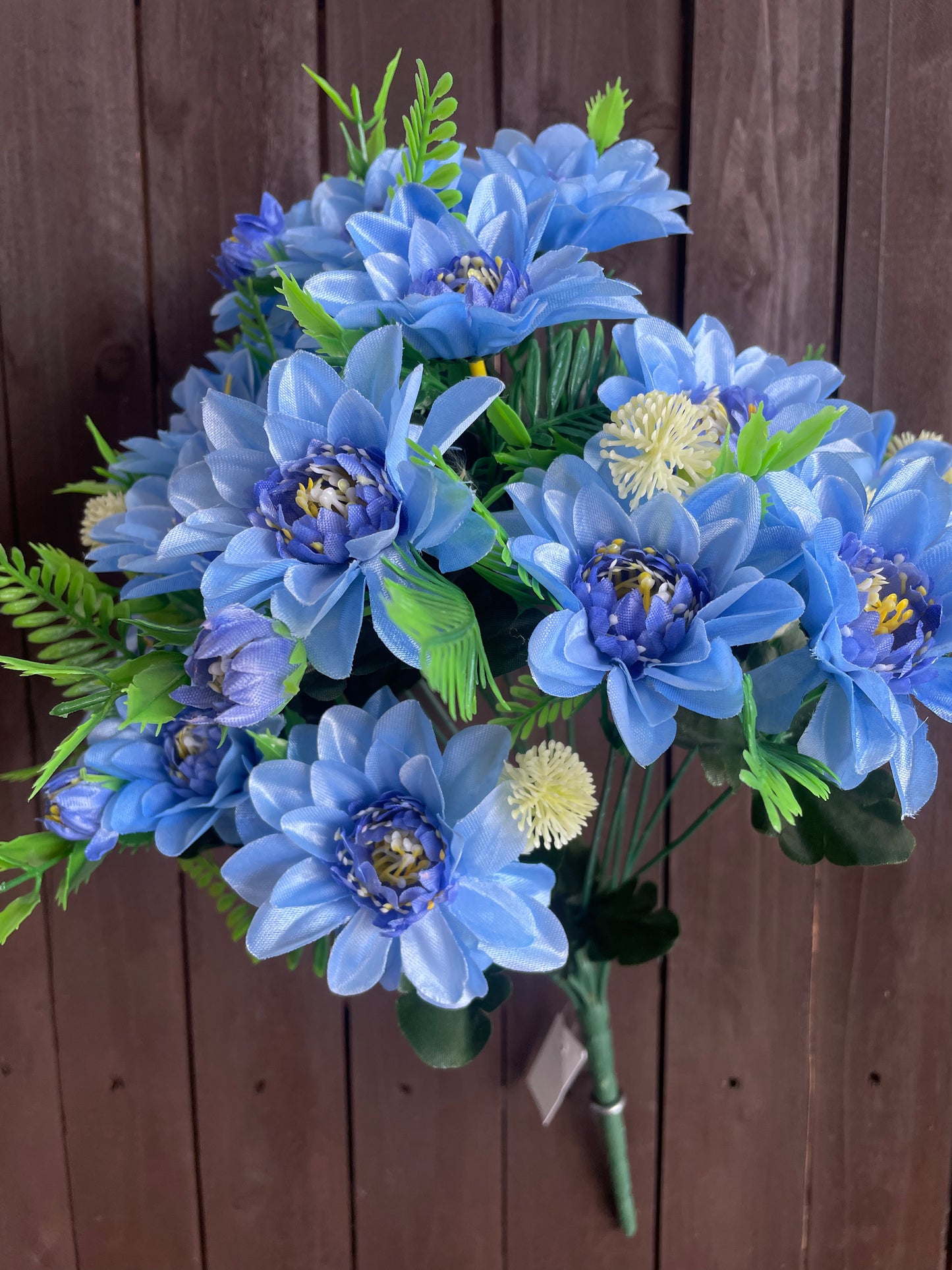 50cm SPIKY DAHLIA BUSH (18 HEADS) BLUE