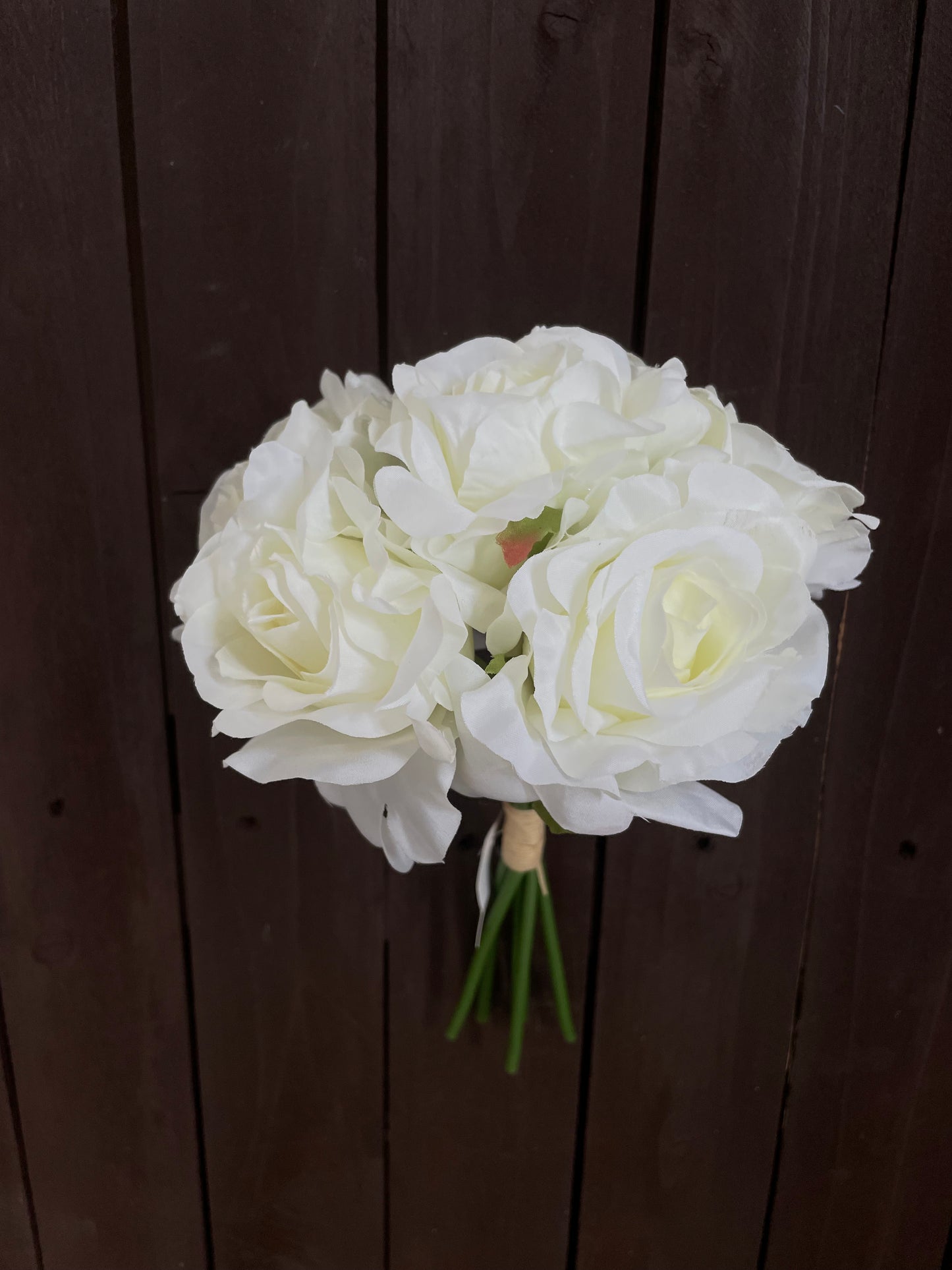 26cm WAVY ROSE BUNDLE (6 HEADS) IVORY