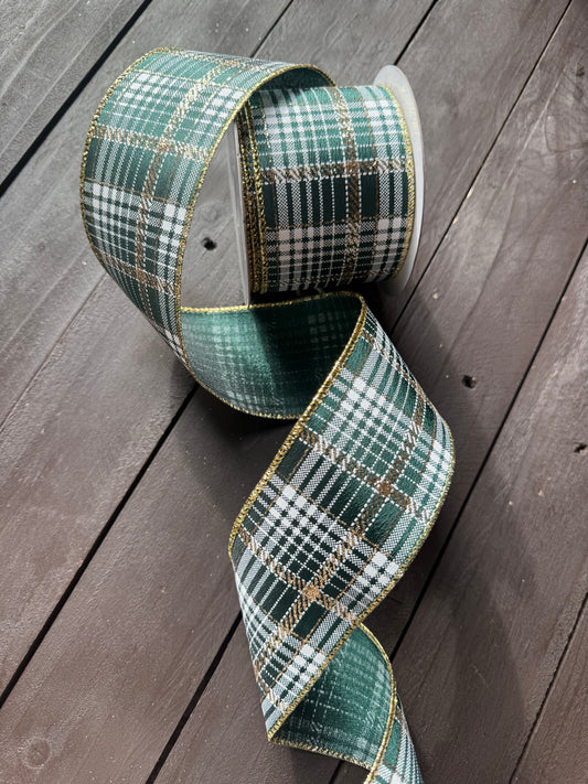 WIRED EDGE LUXURY TARTAN GREEN/METALLIC GOLD