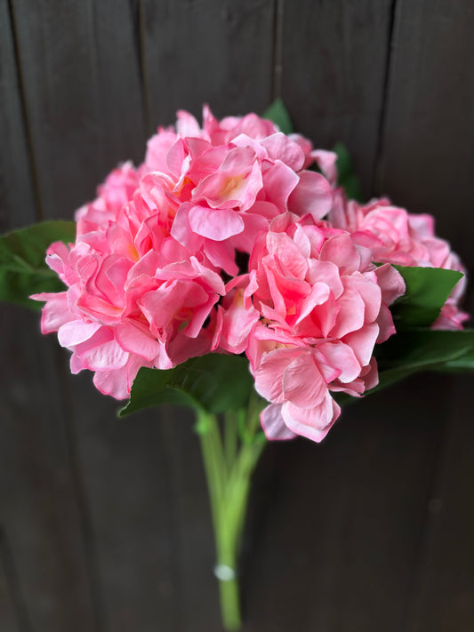 6 HEAD BRIGHT HYDRANGEA LIGHT PINK