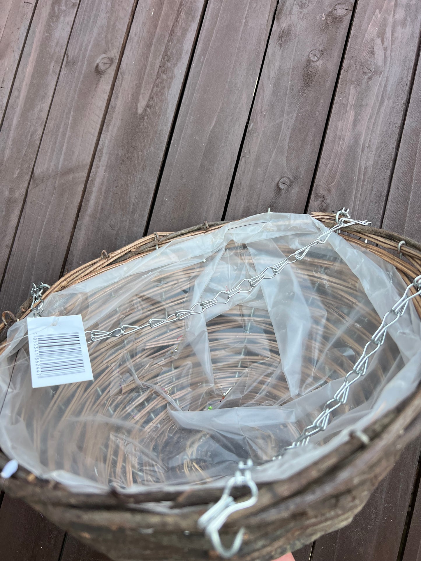 10" RATTAN ROUND HANGING BASKET
